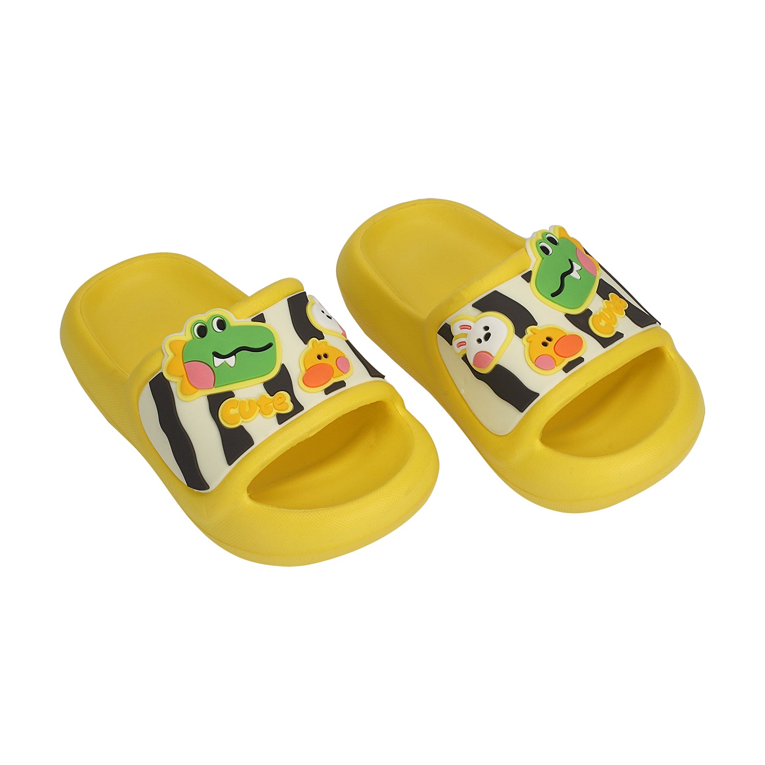 DINO & CARTOON DETAILED APPLIQUE SLIDERS - YELLOW