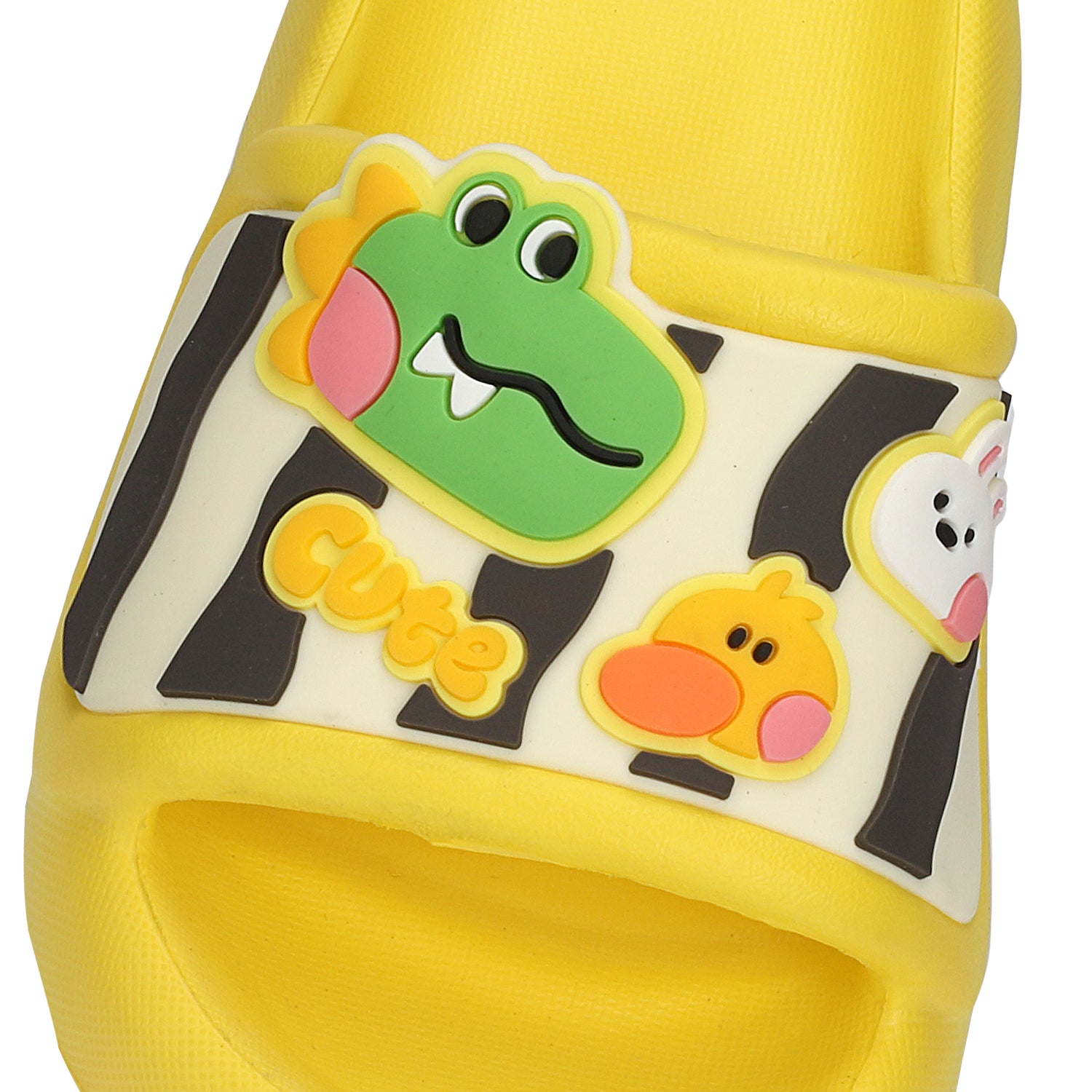 DINO & CARTOON DETAILED APPLIQUE SLIDERS - YELLOW