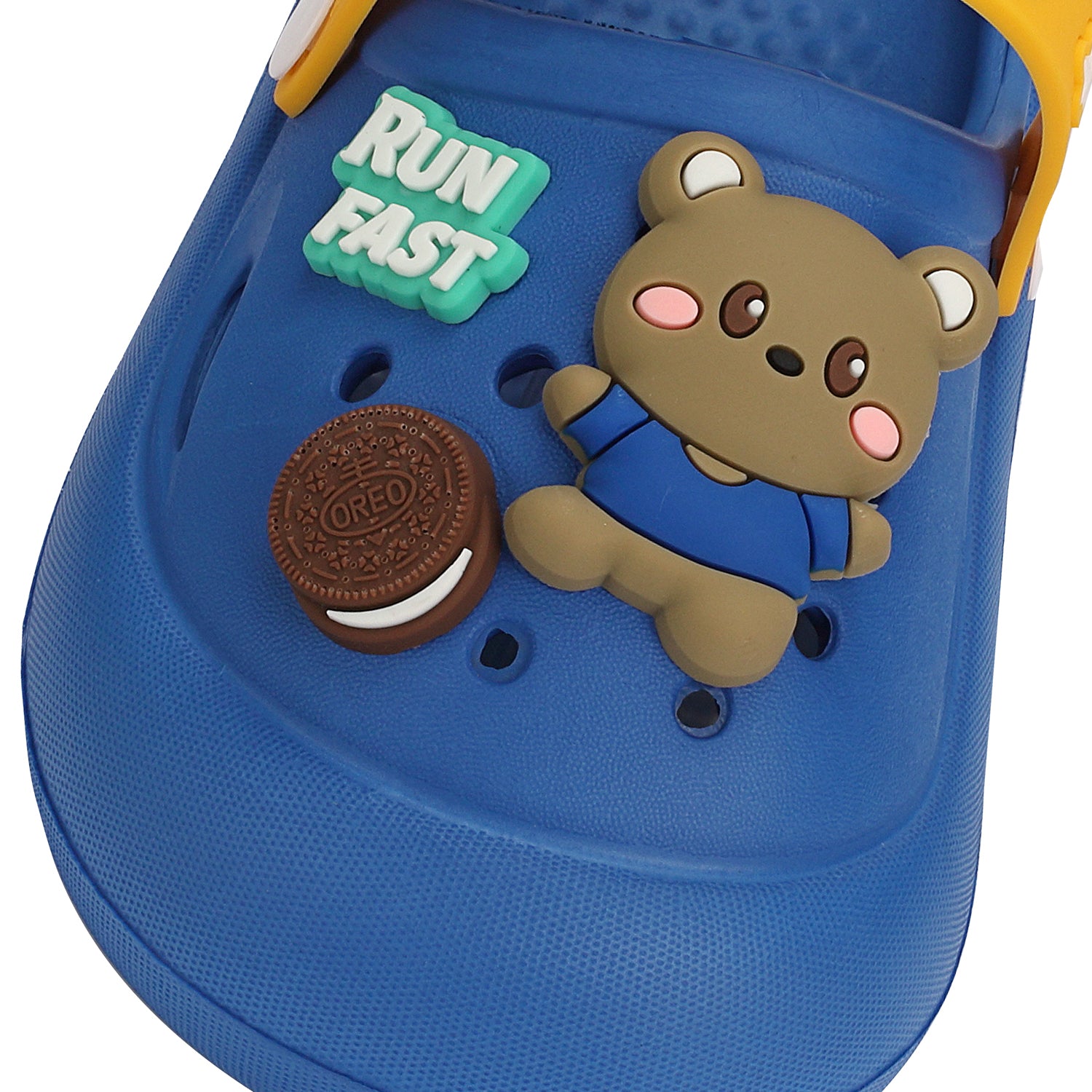 BEAR & COOKIE APPLIQUE CLOGS - BLUE