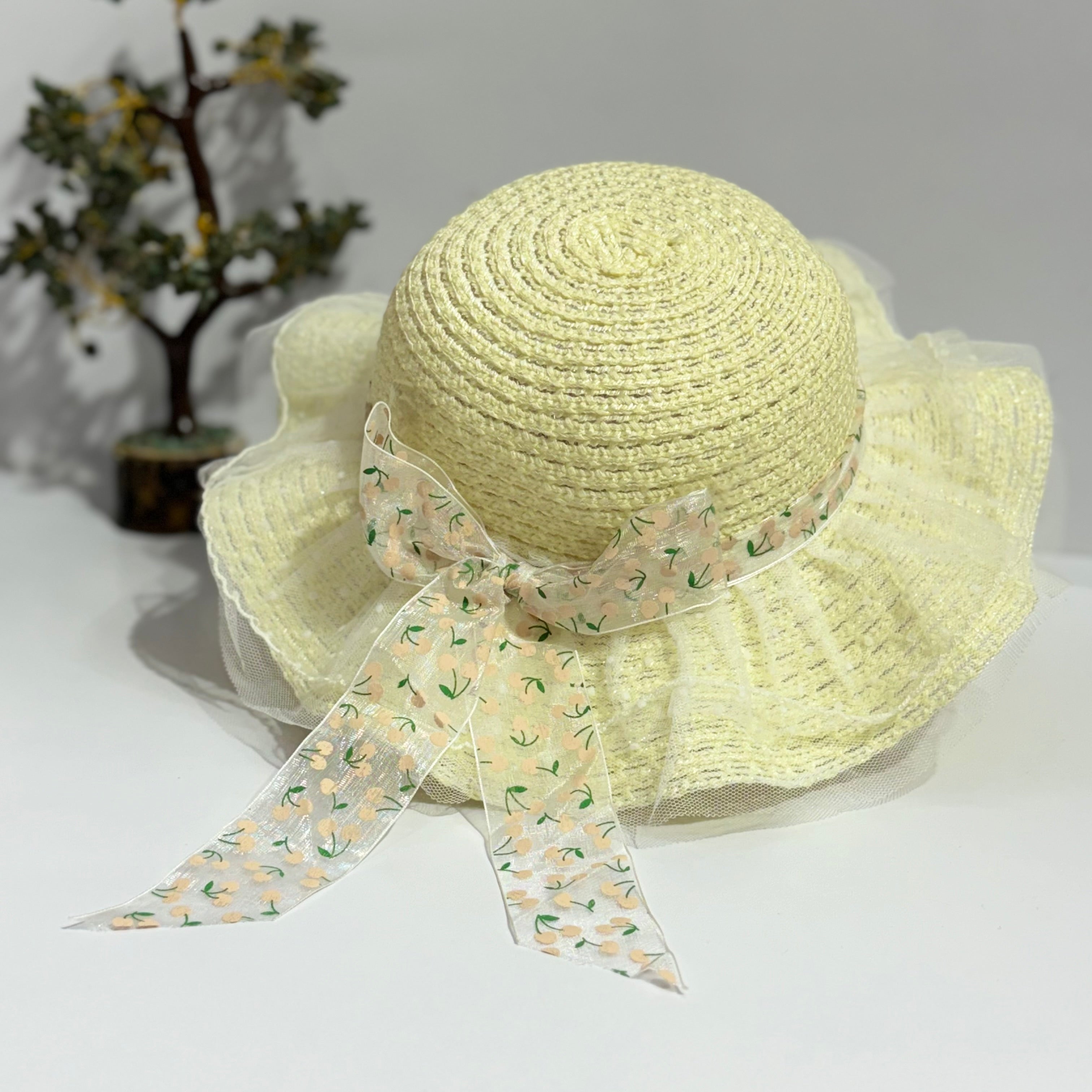 KNOT BOW APPLIQUE SUMMER HAT