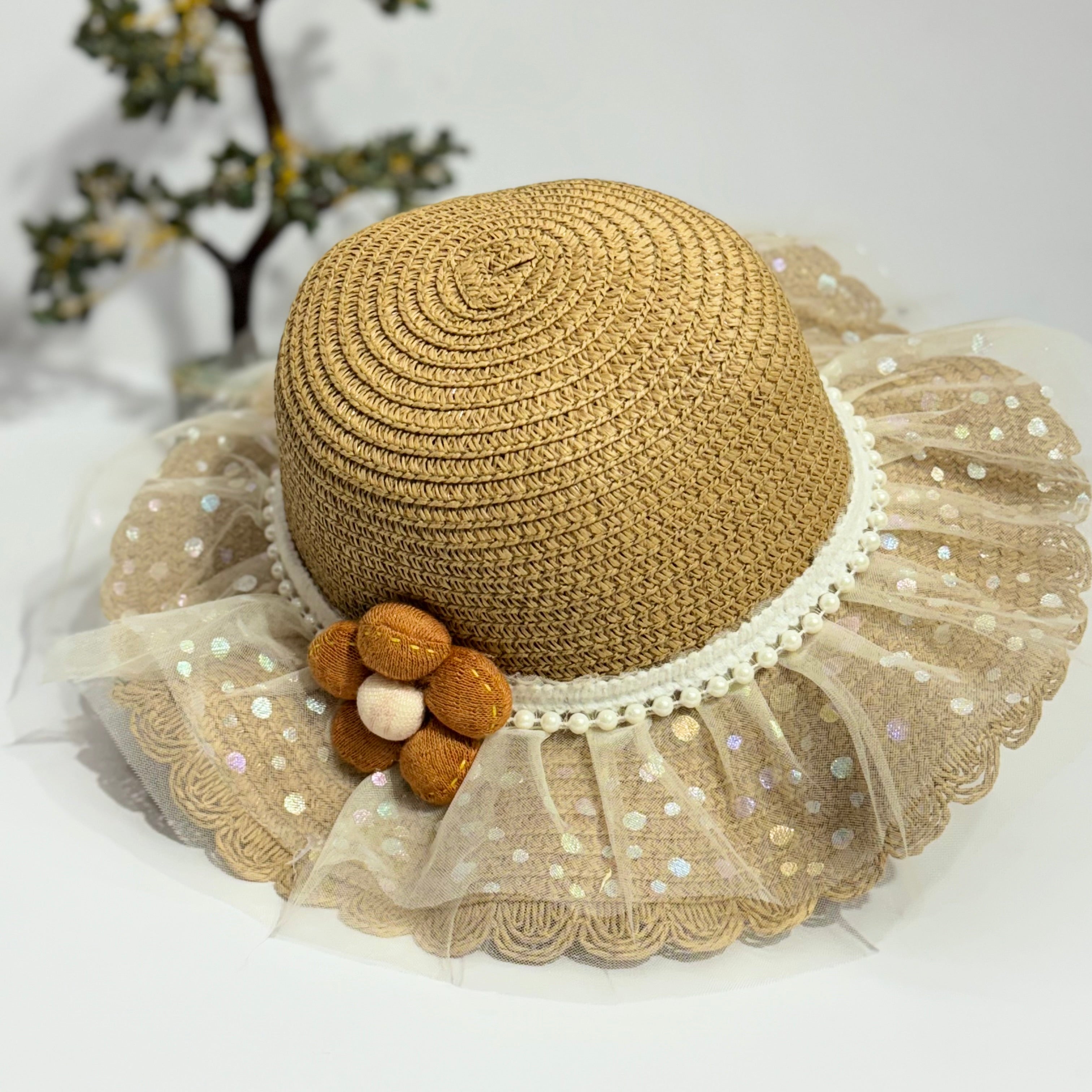 FLOWER POWER POLKA SUMMER HAT