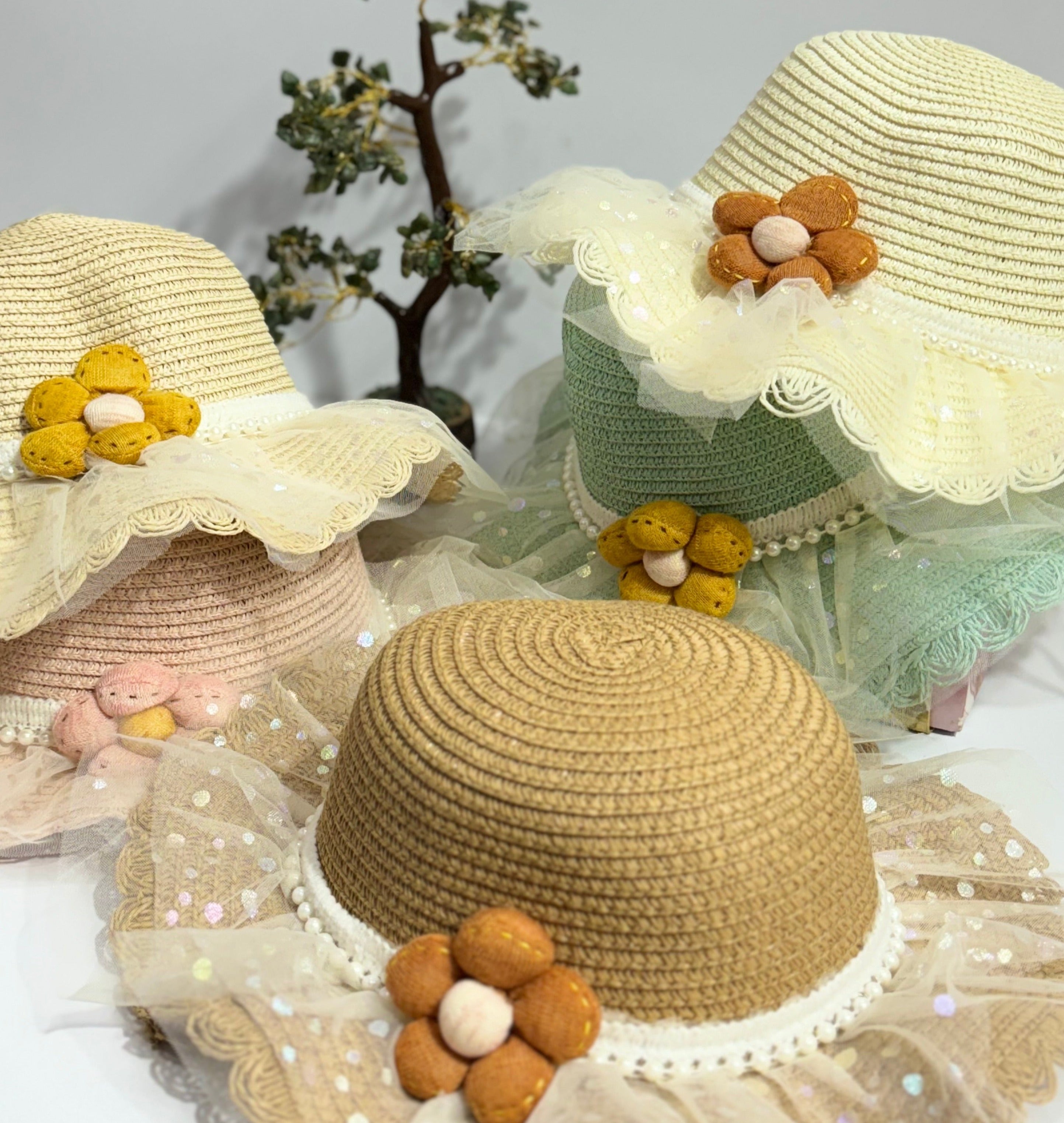 FLOWER POWER POLKA SUMMER HAT