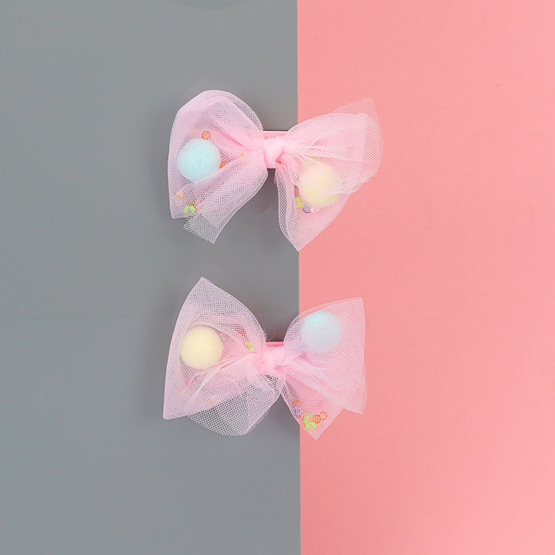 NET BOW HAIR PINS