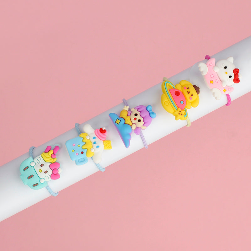 KITTY APPLIQUE HAIR TIES