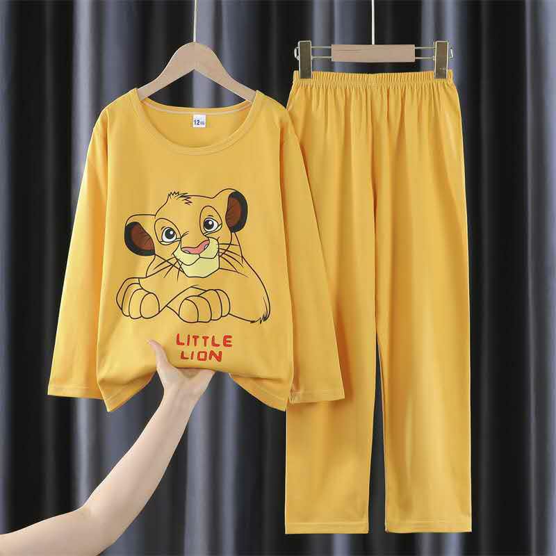 LION PRINT NIGHT SUIT - YELLOW