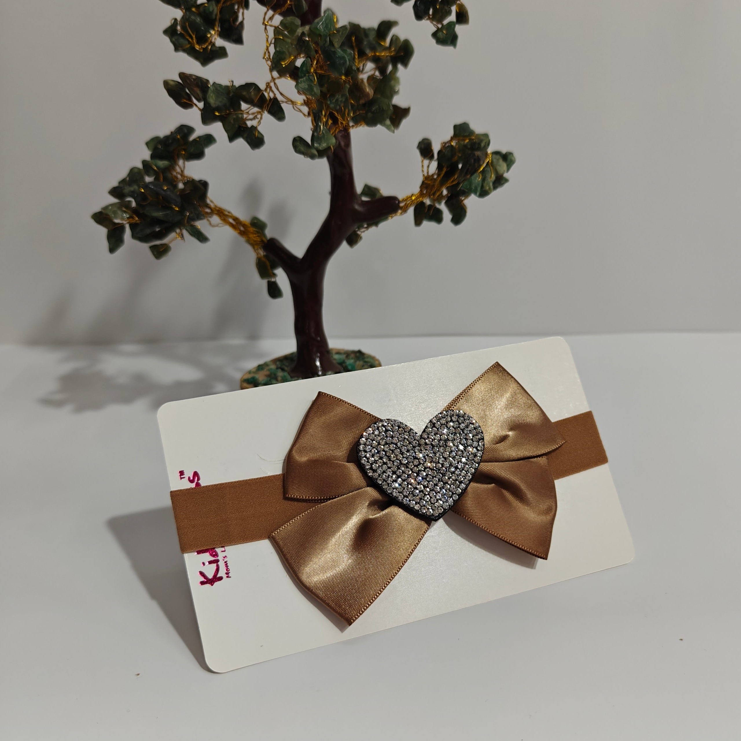 BEADED HEART & BOW HAIRBAND