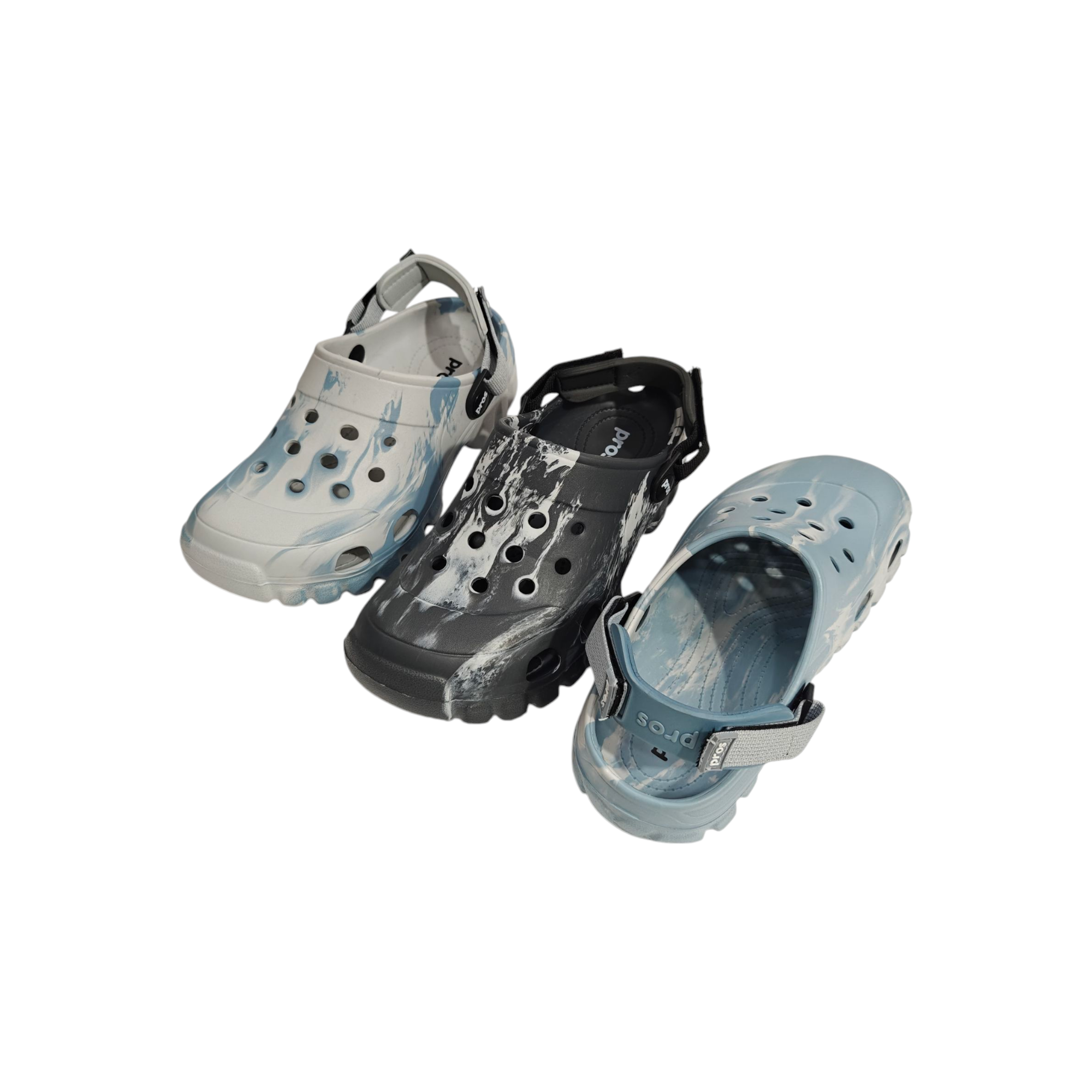 CAMOUFLAGE PRINT MEN'S CROCS - GREY
