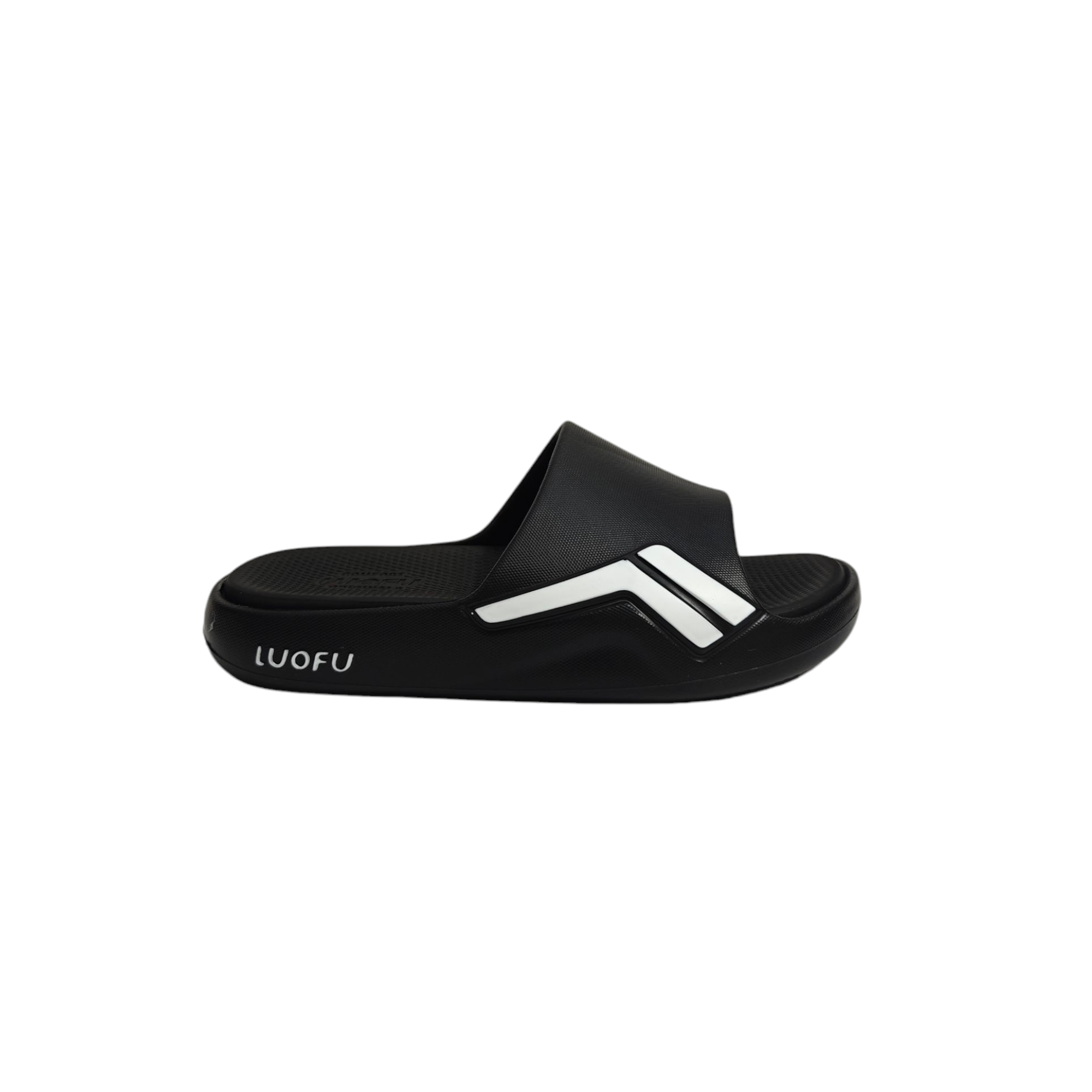 SOLID STRIPES PATCH SLIDERS - BLACK