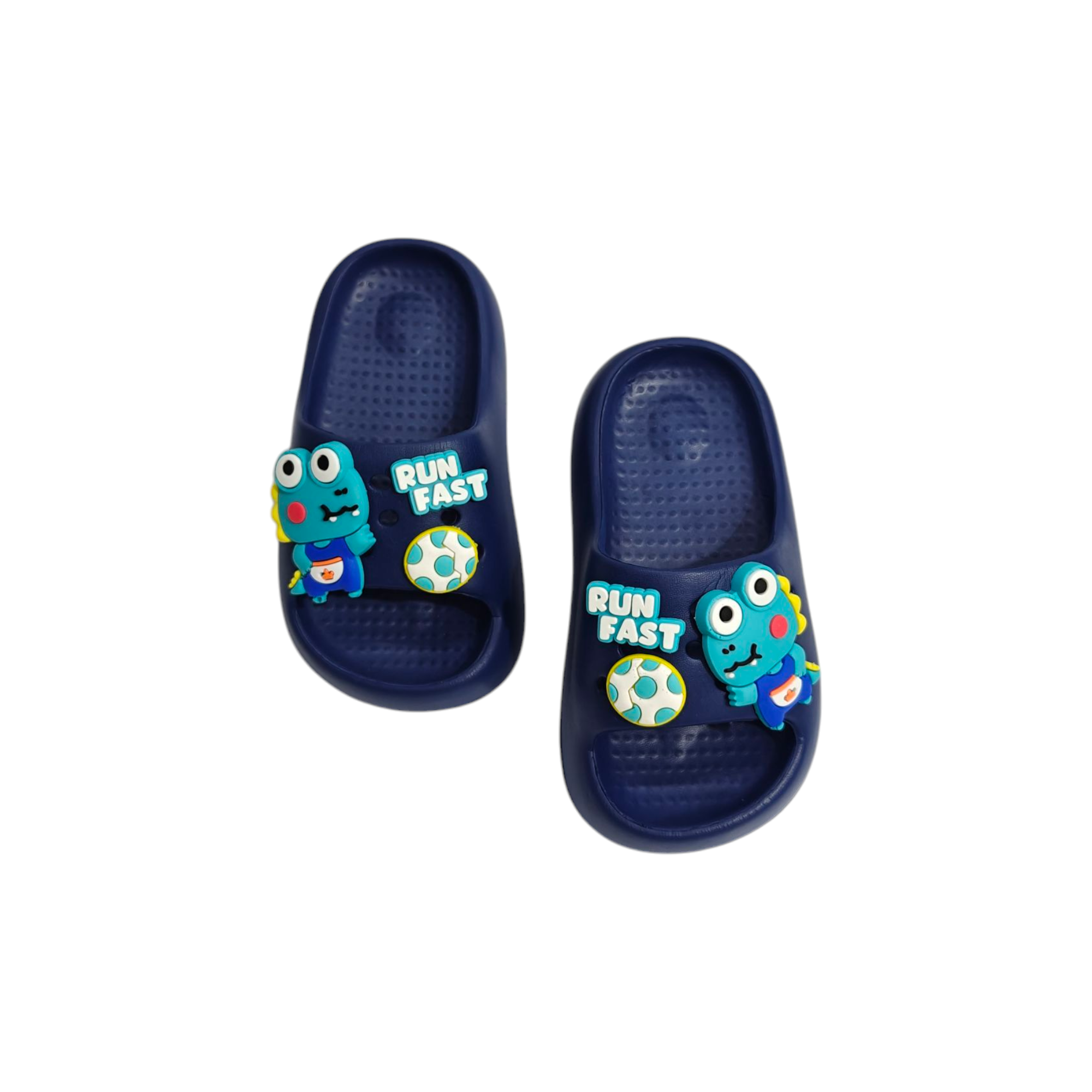 Little Dinosaur Applique Flip Flops - Navy
