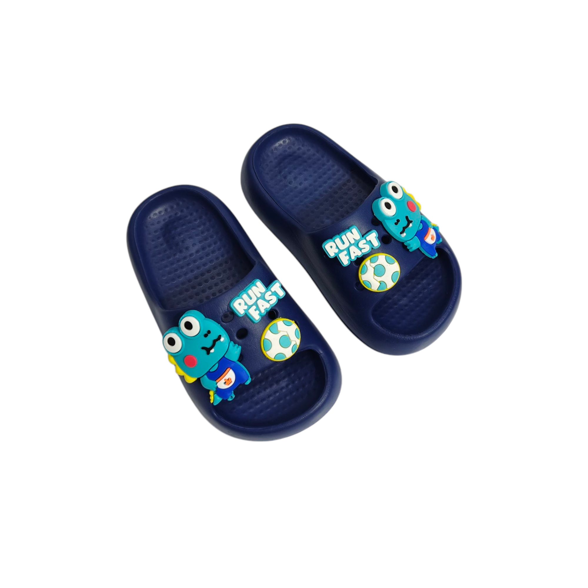 Little Dinosaur Applique Flip Flops - Navy