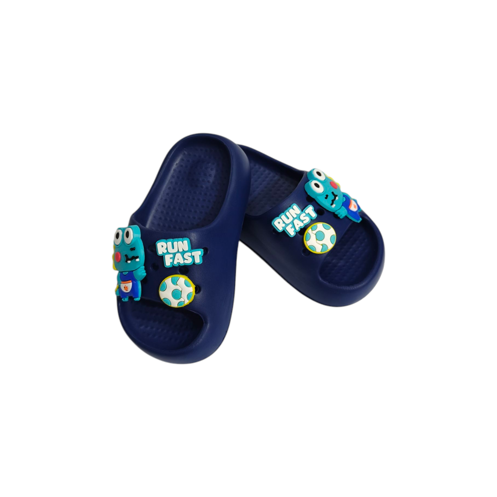 Little Dinosaur Applique Flip Flops - Navy