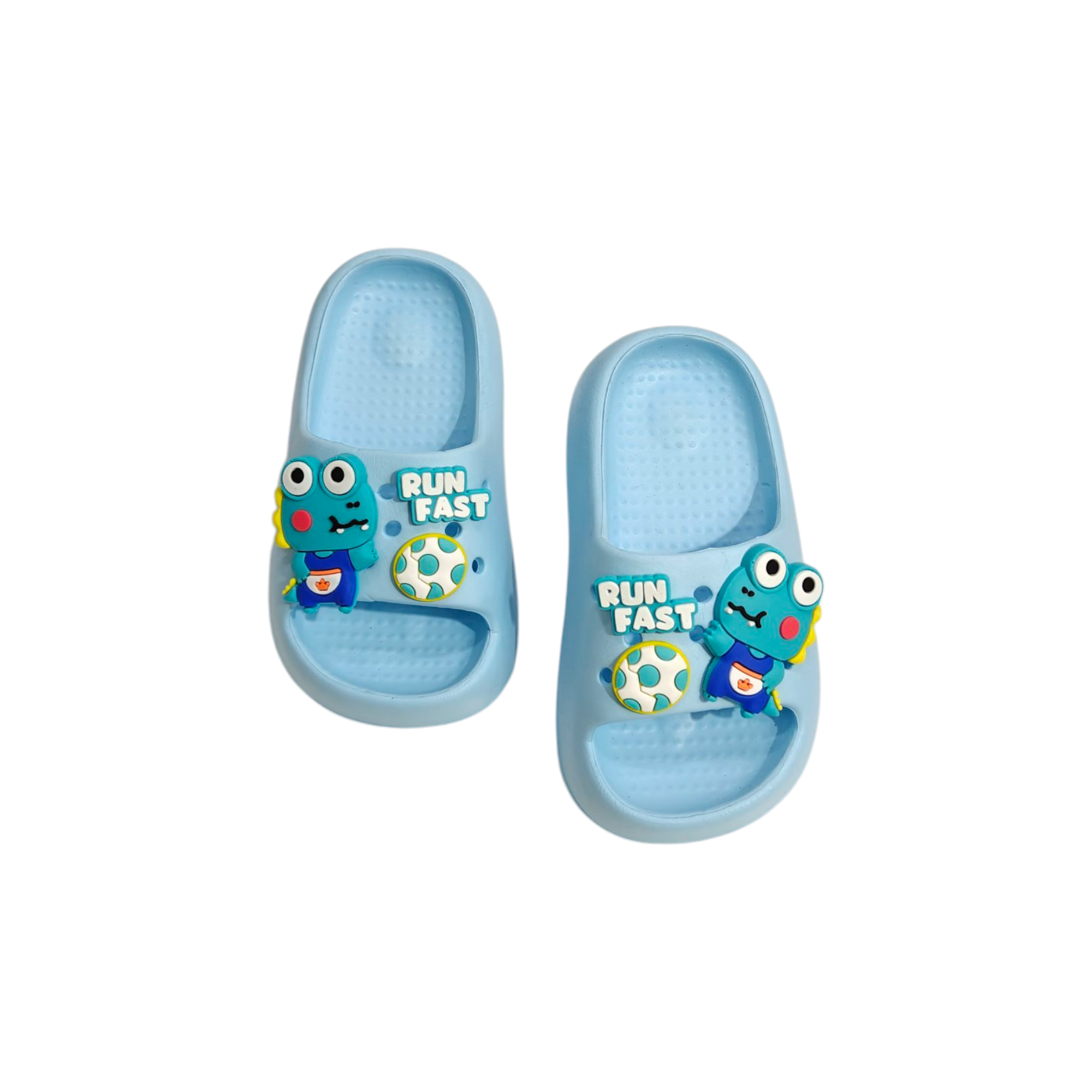 Little Dinosaur Applique Flip Flops - Light Blue