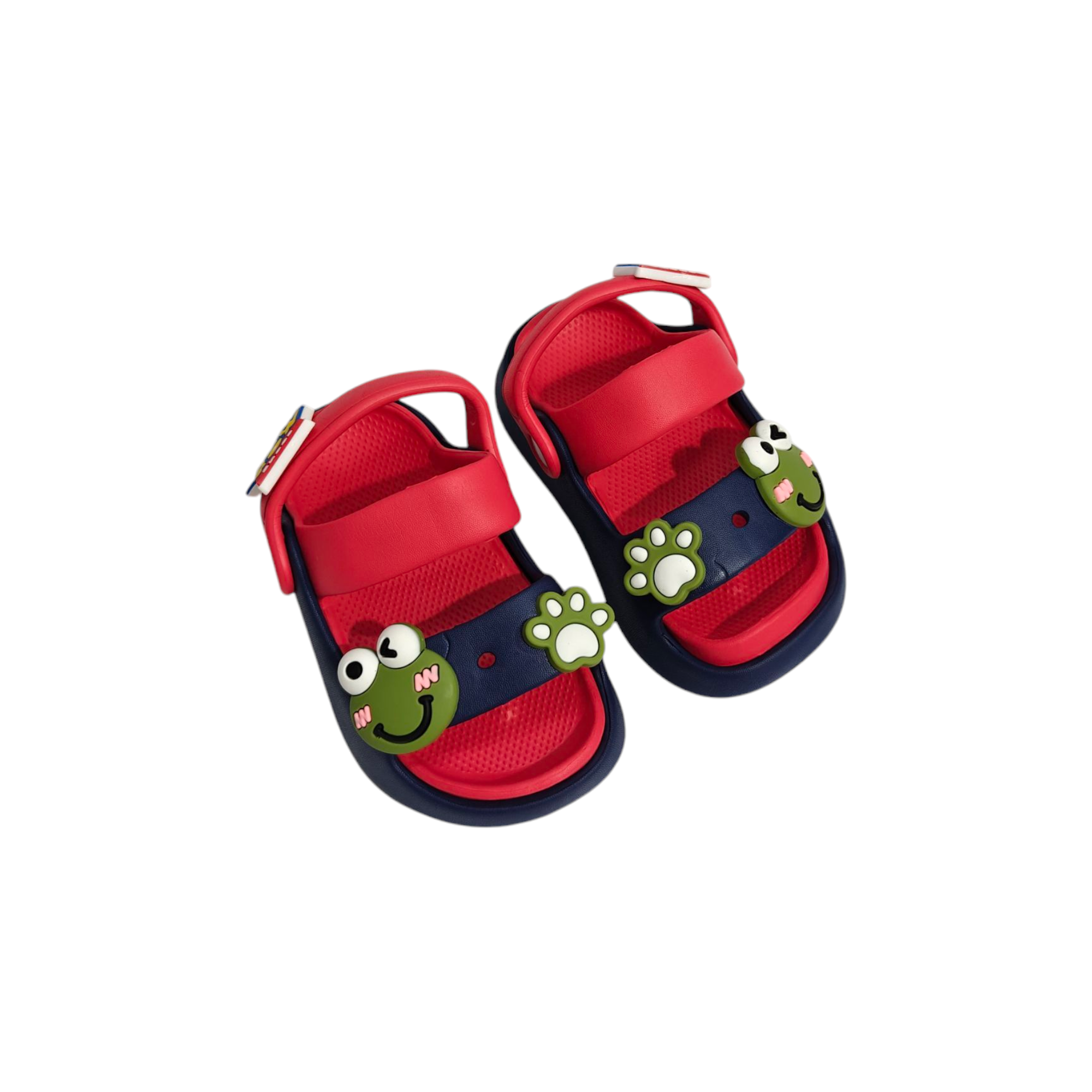 Frog Applique Sandal Style Clogs - Red