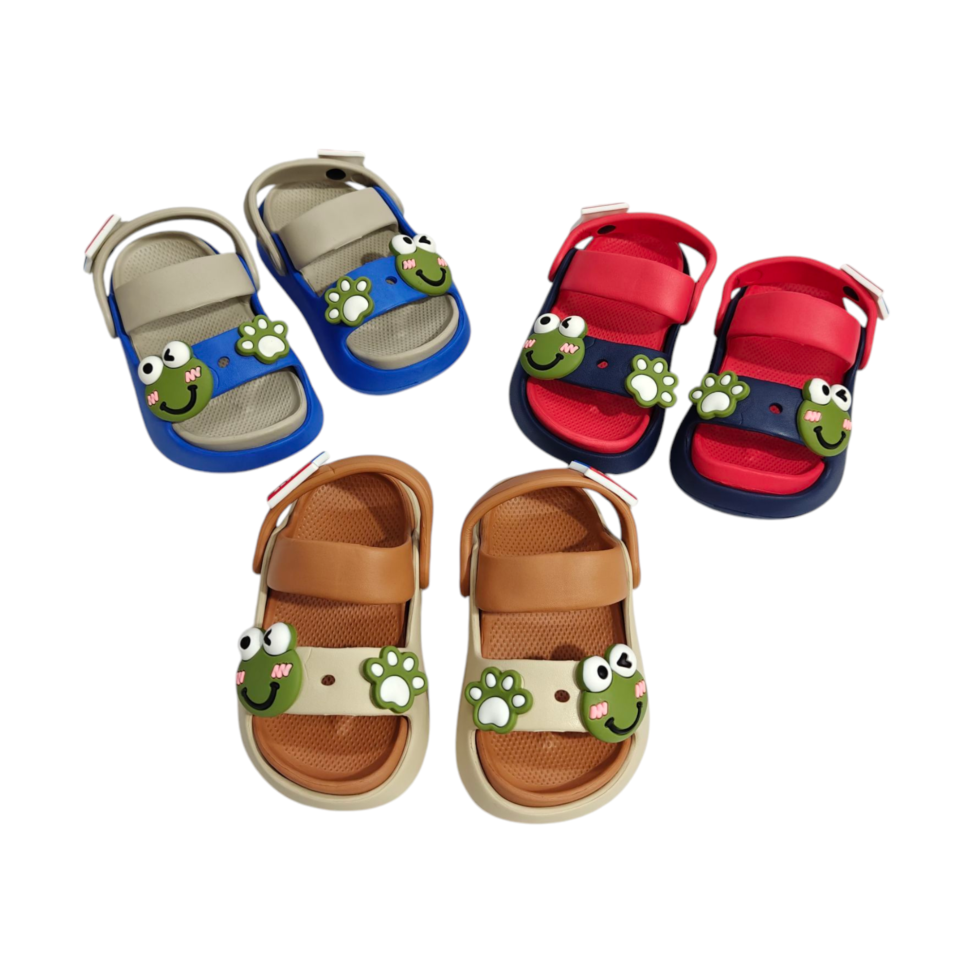Frog Applique Sandal Style Clogs - Red
