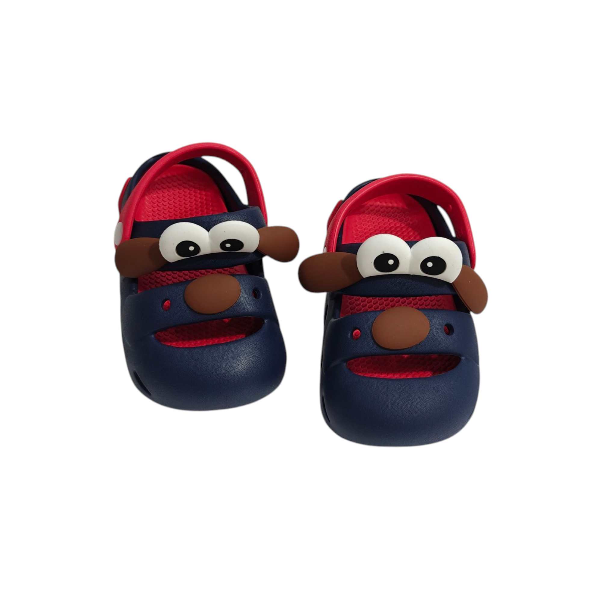 Dog Applique Clogs - Navy & Red