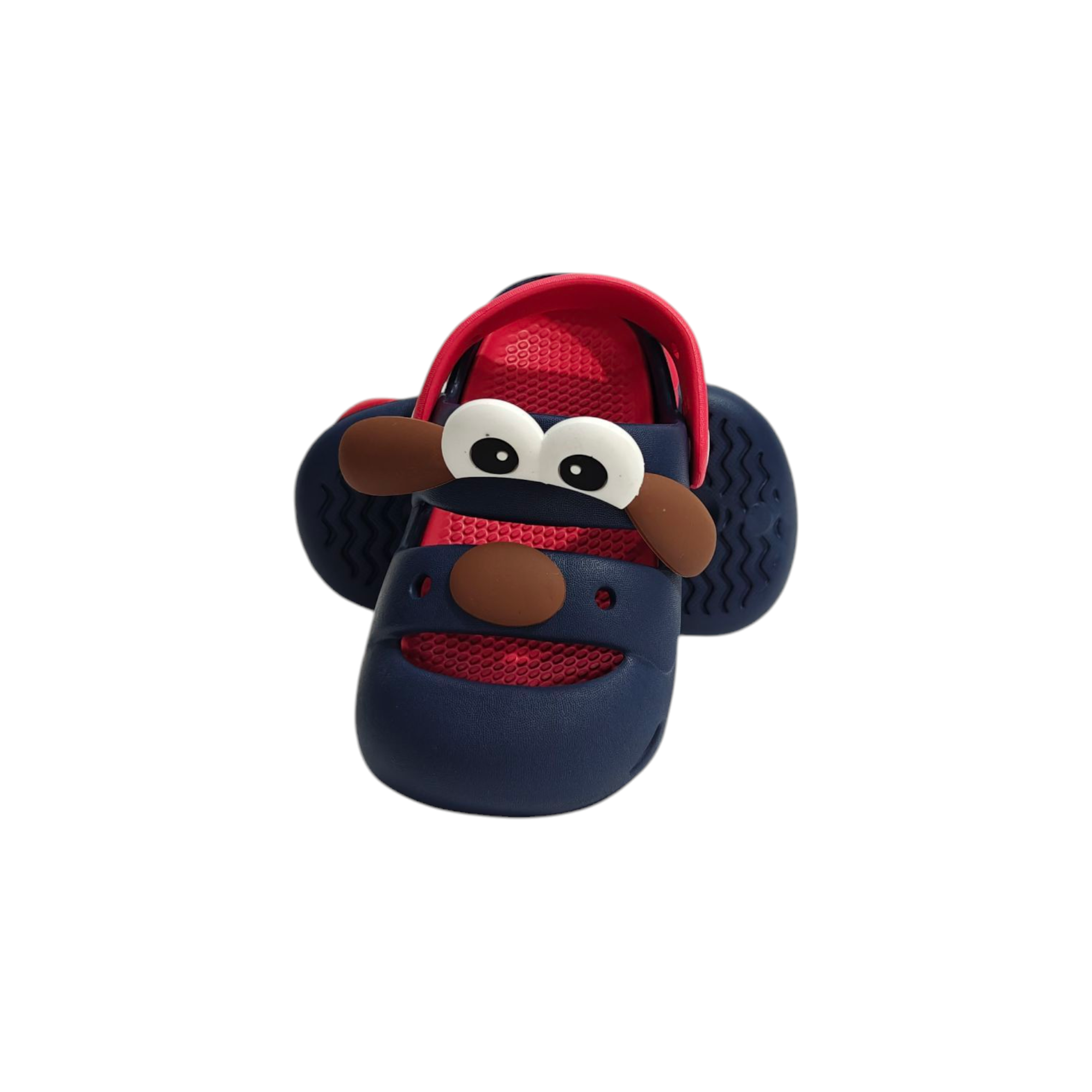Dog Applique Clogs - Navy & Red