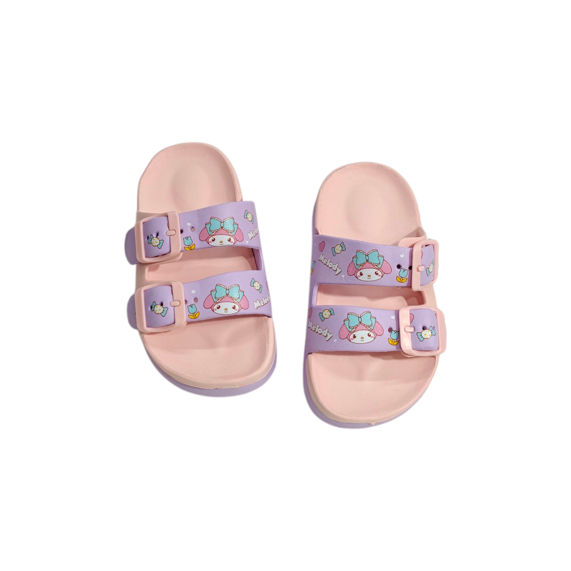 Kuromi Print Buckle Applique Flip-Flop - Light Pink