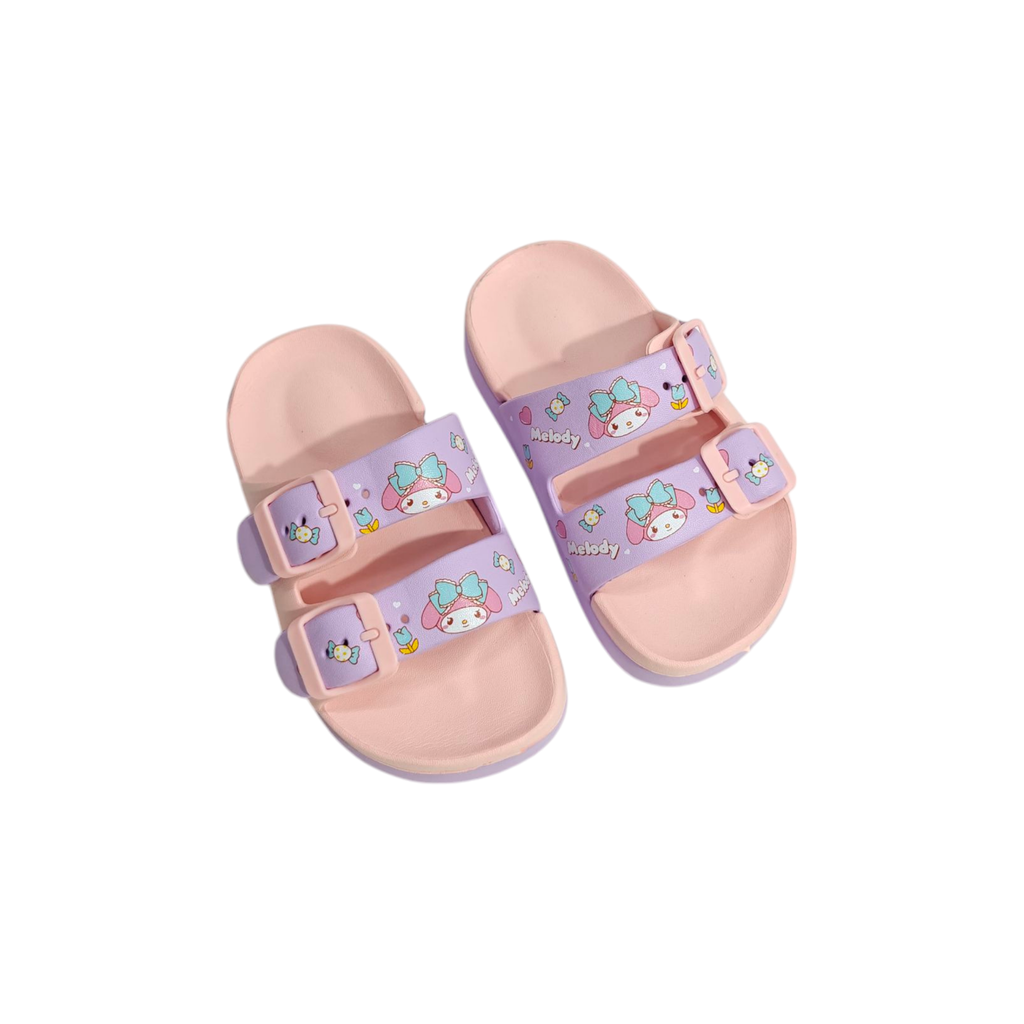 Kuromi Print Buckle Applique Flip-Flop - Light Pink