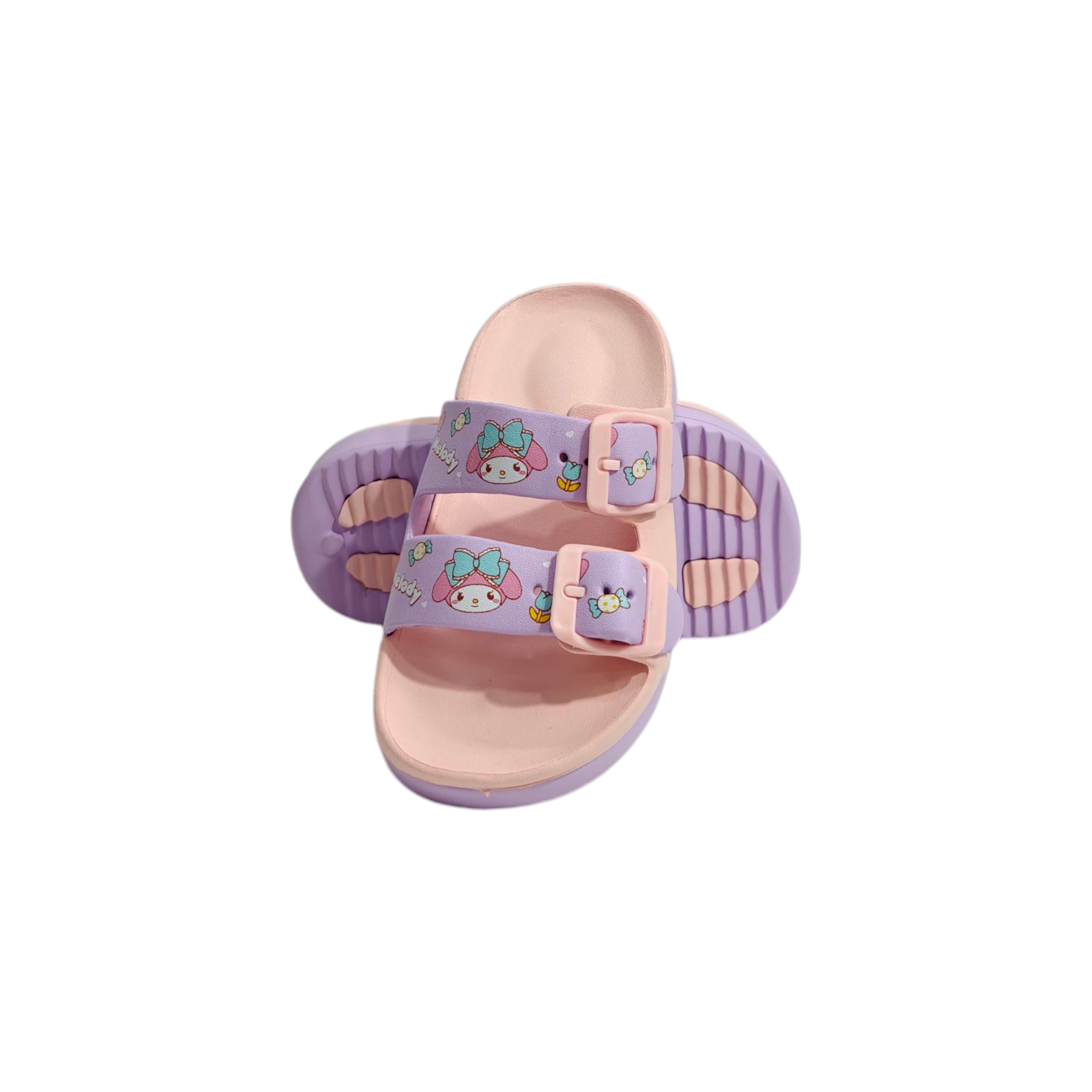 Kuromi Print Buckle Applique Flip-Flop - Light Pink