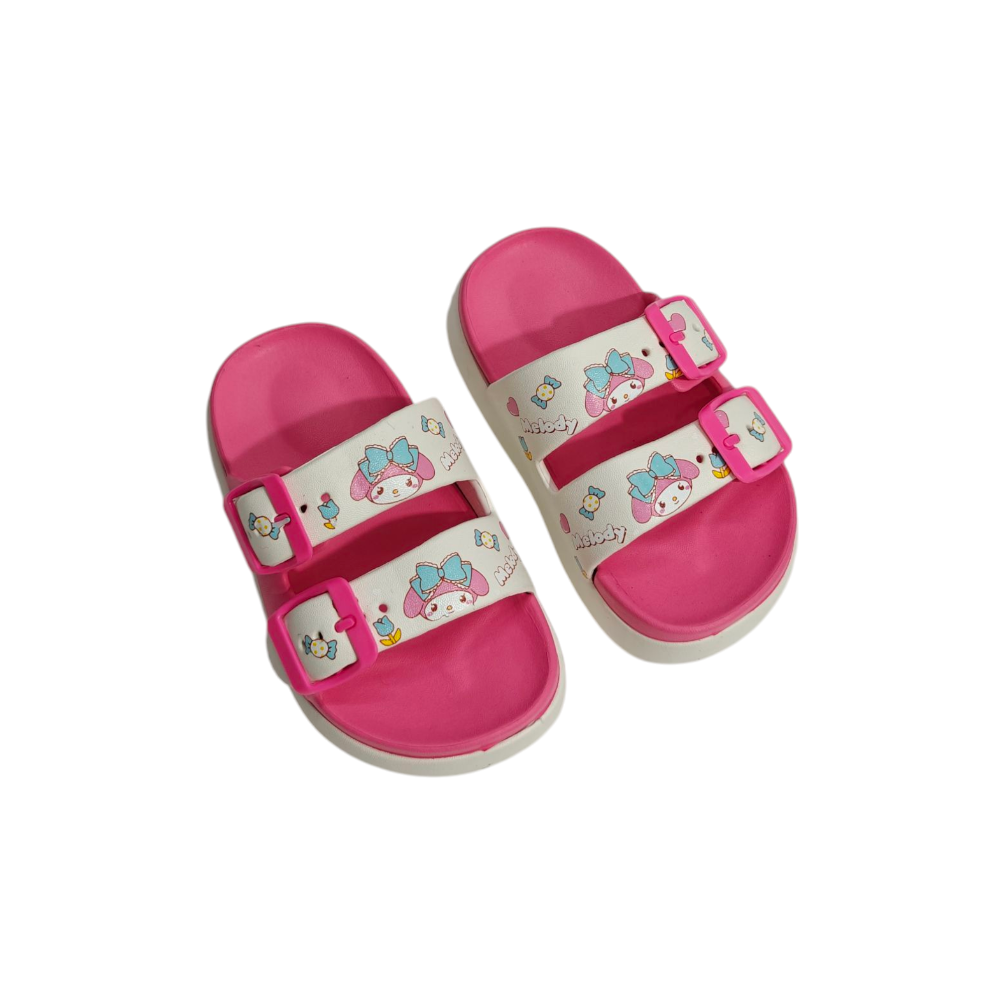 Kuromi Print Buckle Applique Flip-Flop - Dark Pink