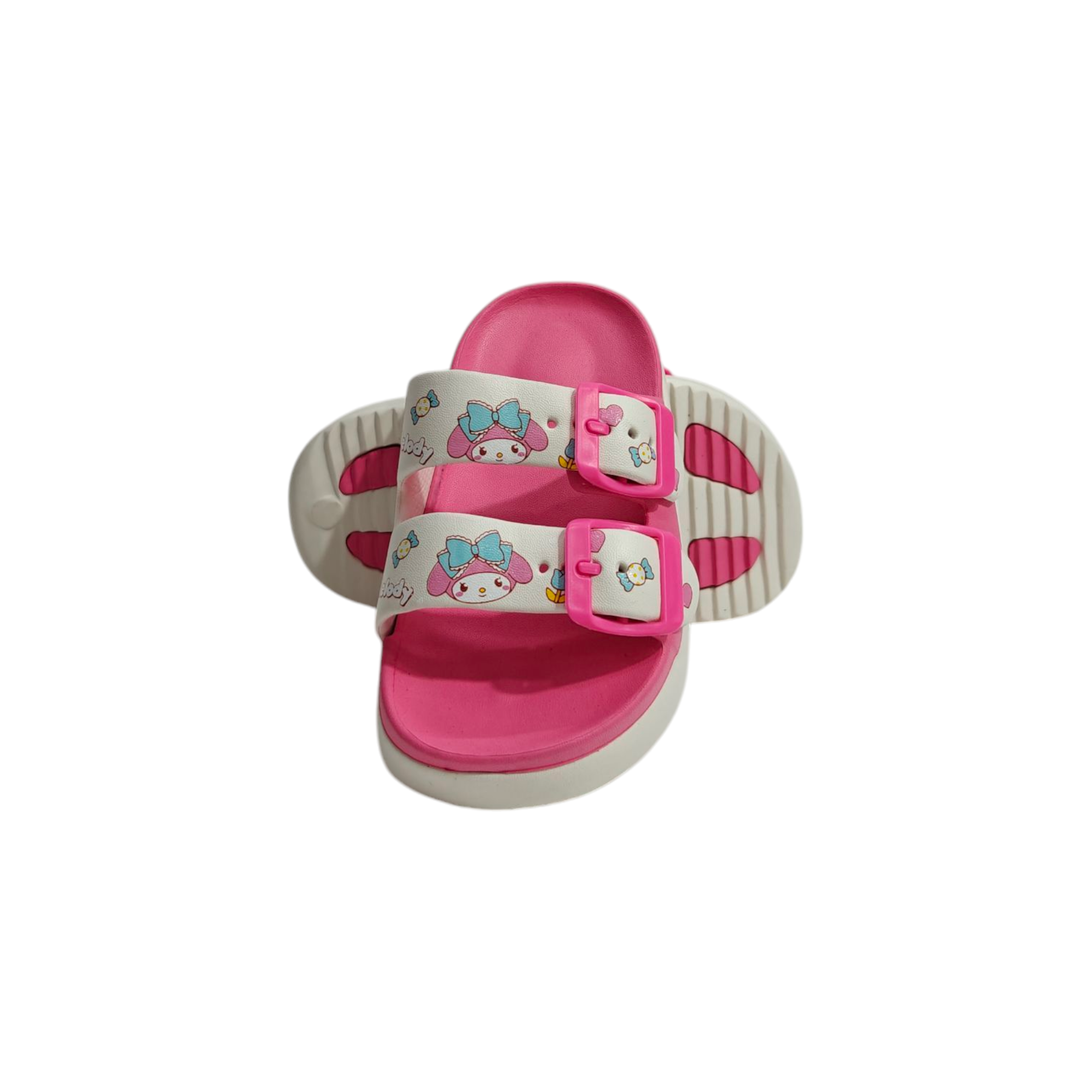 Kuromi Print Buckle Applique Flip-Flop - Dark Pink