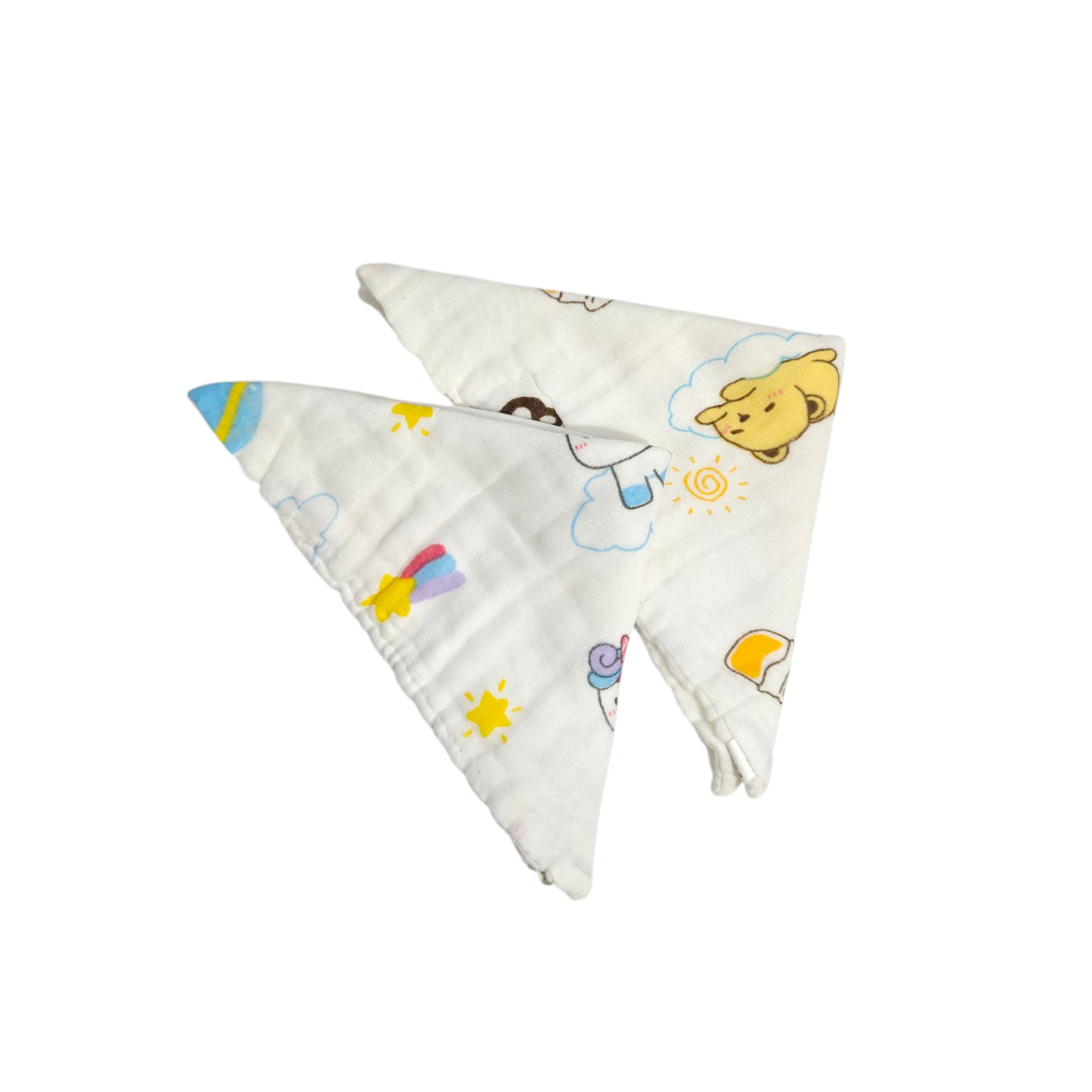 ASSORTED MUSLIN HANDKERCHIEFS PACK OF 3 - MULTICOLOR