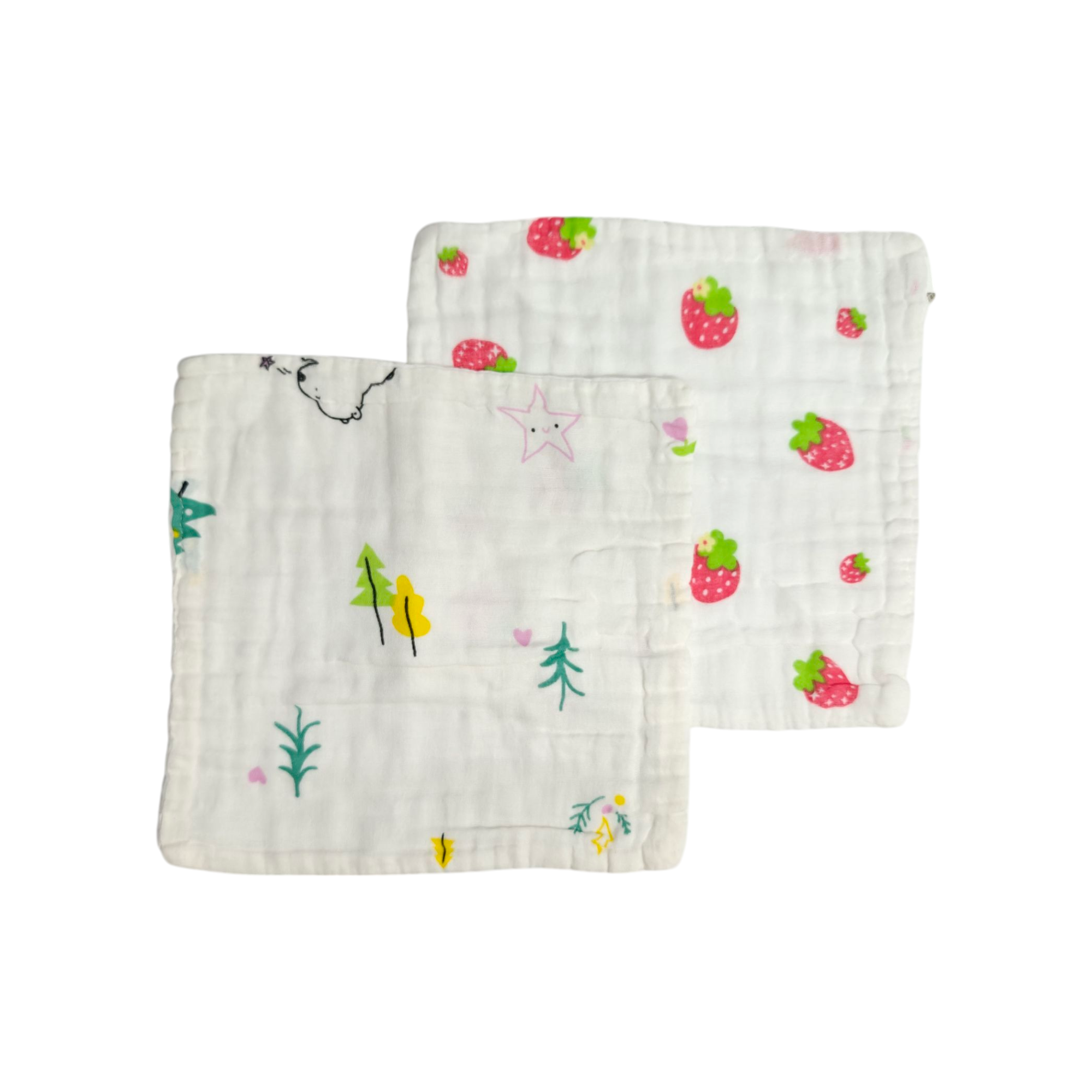 ASSORTED MUSLIN HANDKERCHIEFS PACK OF 3 - MULTICOLOR
