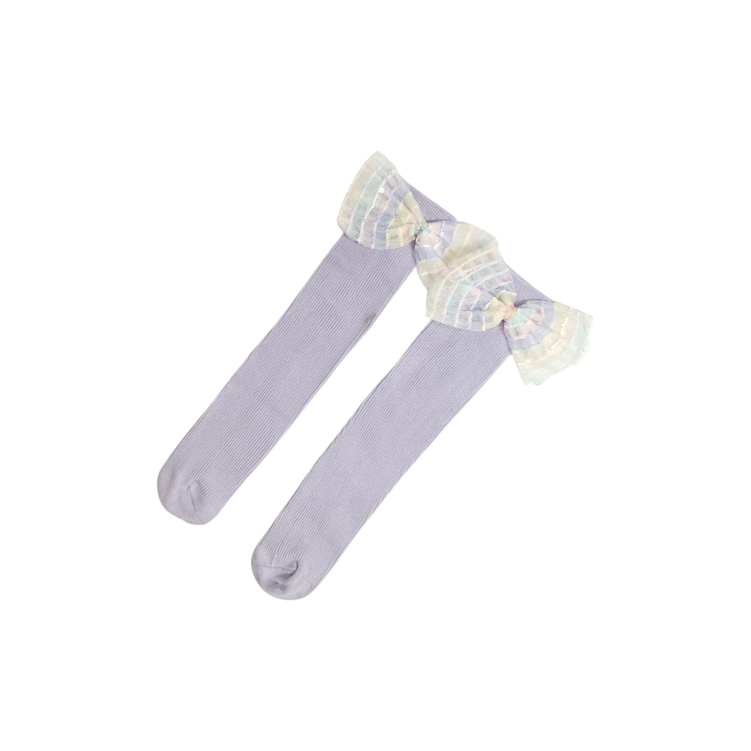 SCHIFLLI BOW KOREAN STYLE FREE SIZE COTTON LONG SOCKS