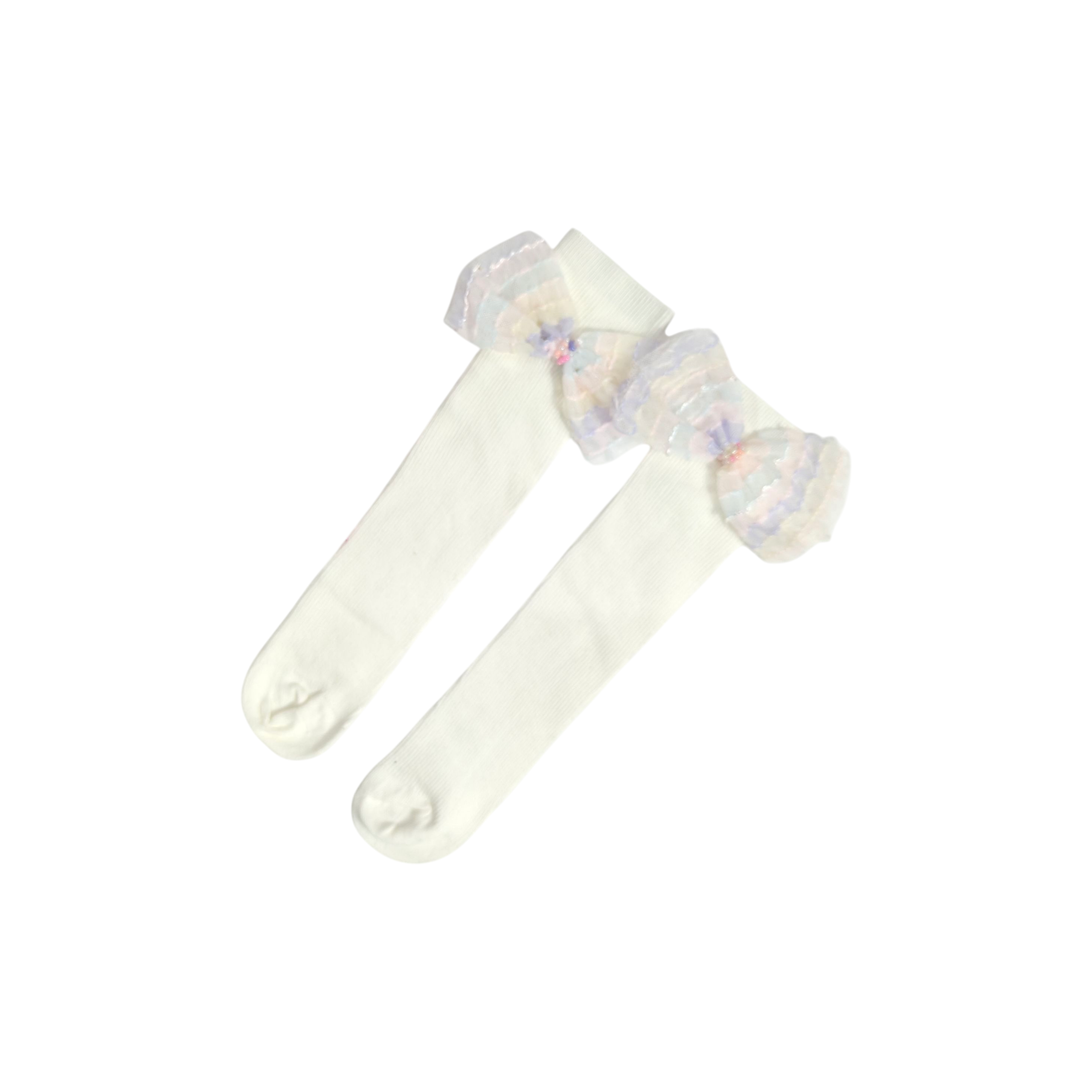 SCHIFLLI BOW KOREAN STYLE FREE SIZE COTTON LONG SOCKS