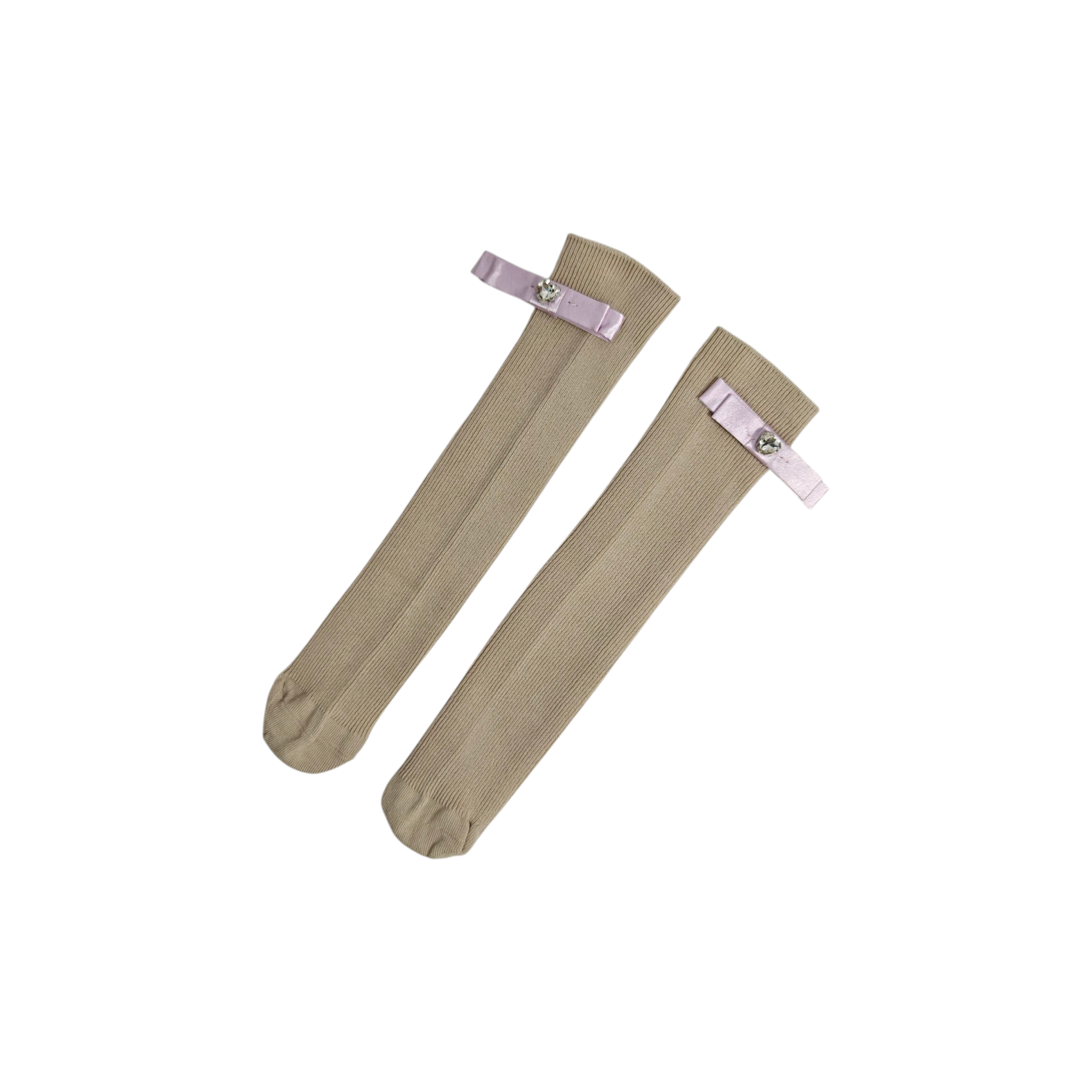 BEADED KOREAN STYLE FREE SIZE COTTON LONG SOCKS