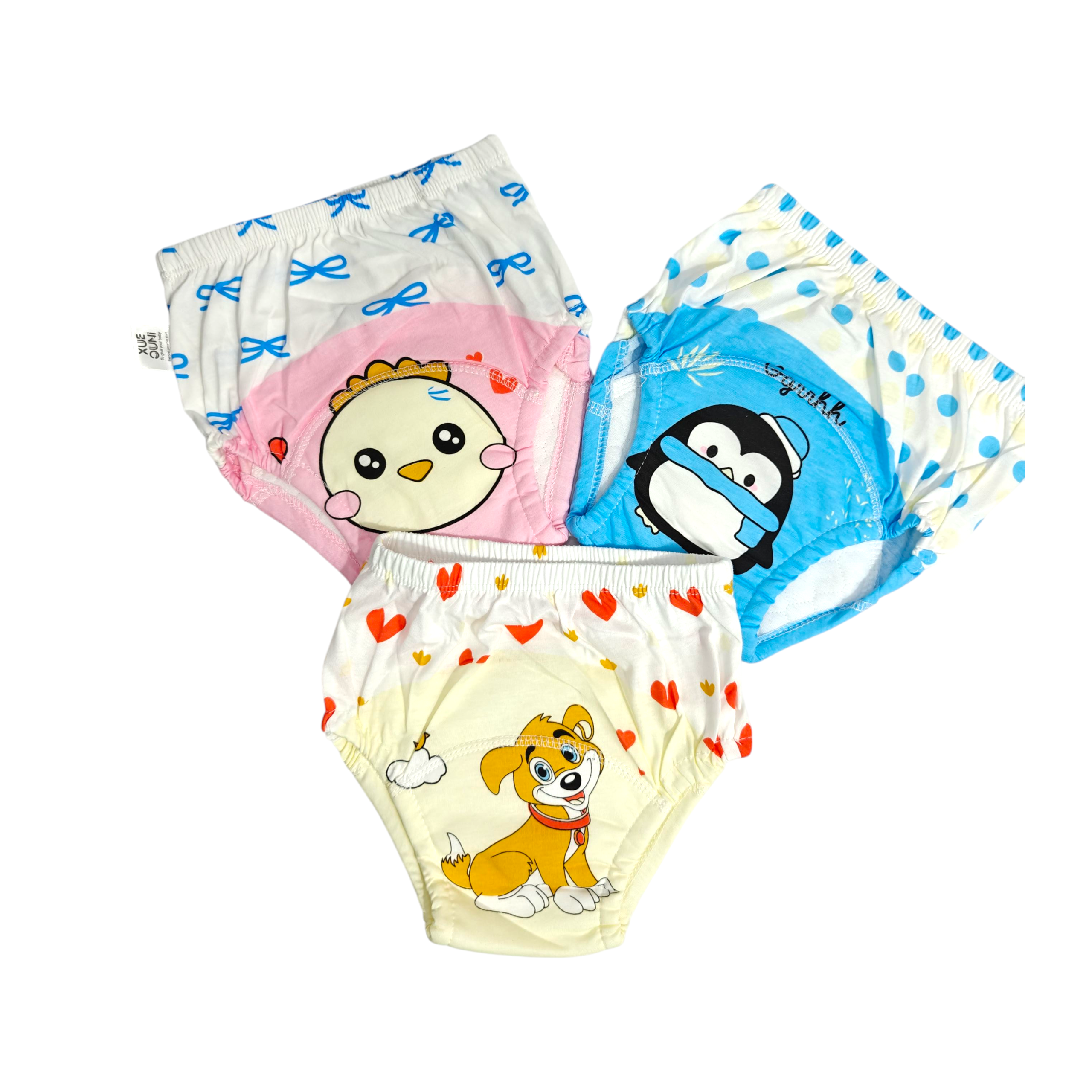 UNISEX PADDED BOTTOMS (UNDERWEAR) - PACK OF 3 ASSORTED PRINTS