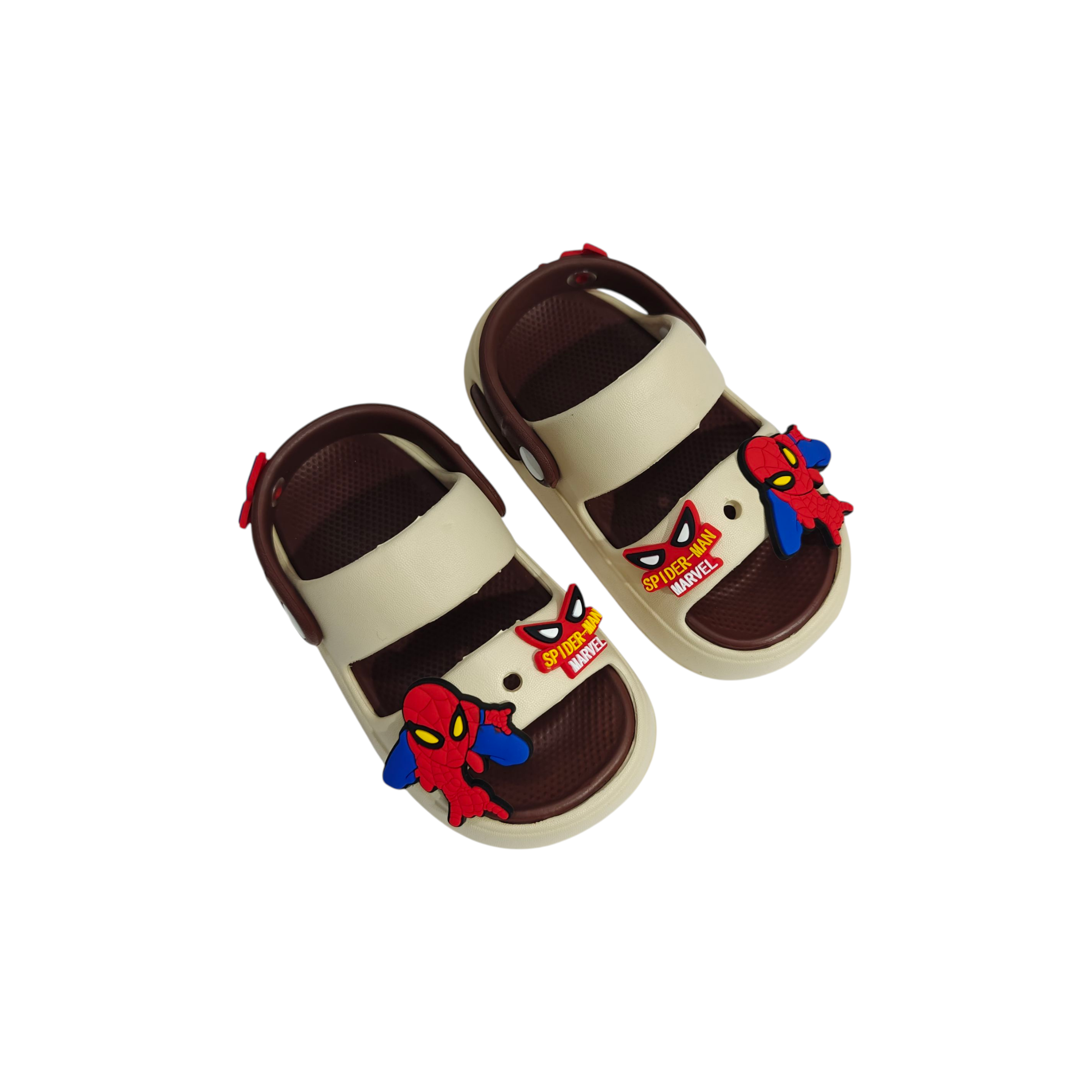 SPIDER CHARM APPIQUE SANDAL STYLE CLOGS - BROWN