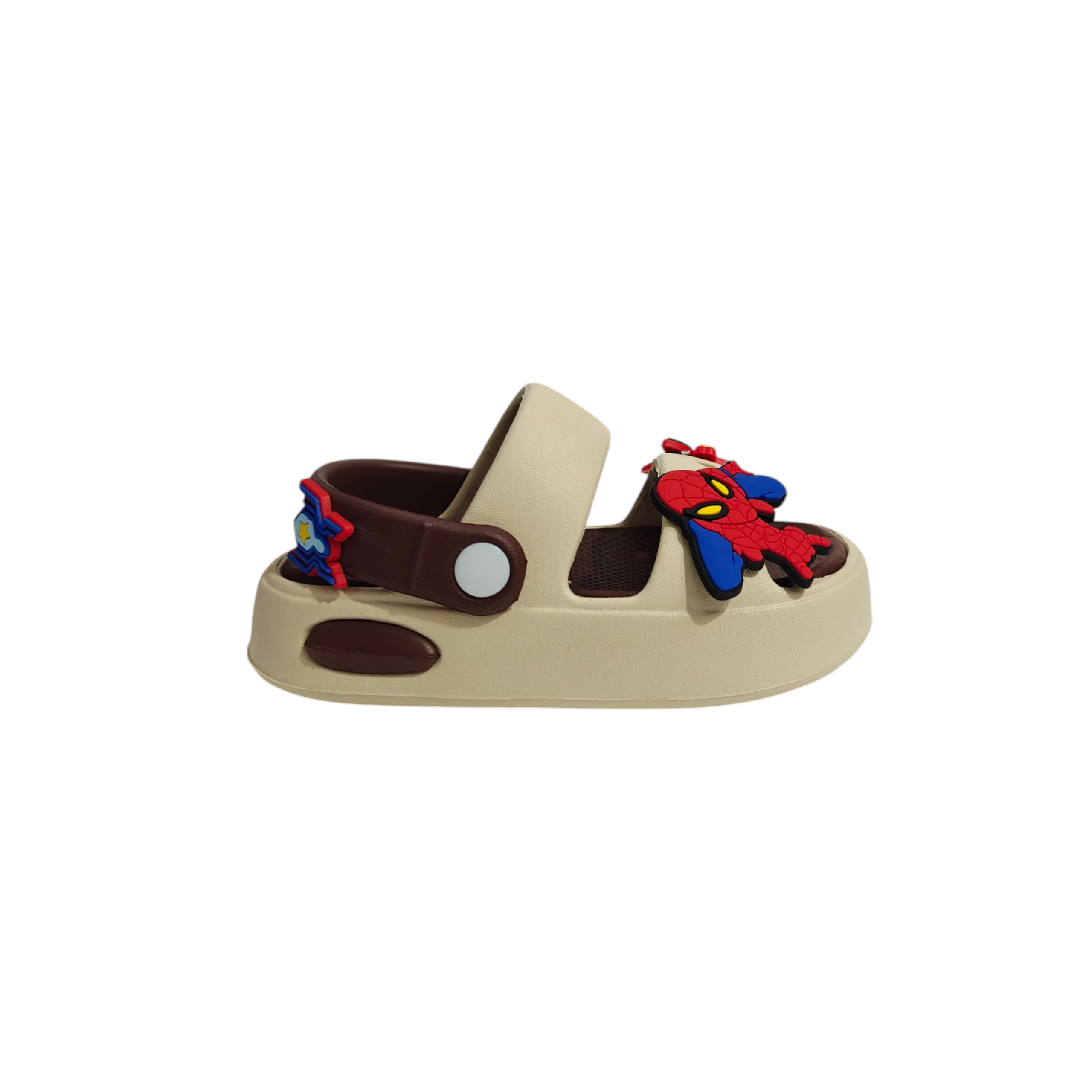 SPIDER CHARM APPIQUE SANDAL STYLE CLOGS - BROWN