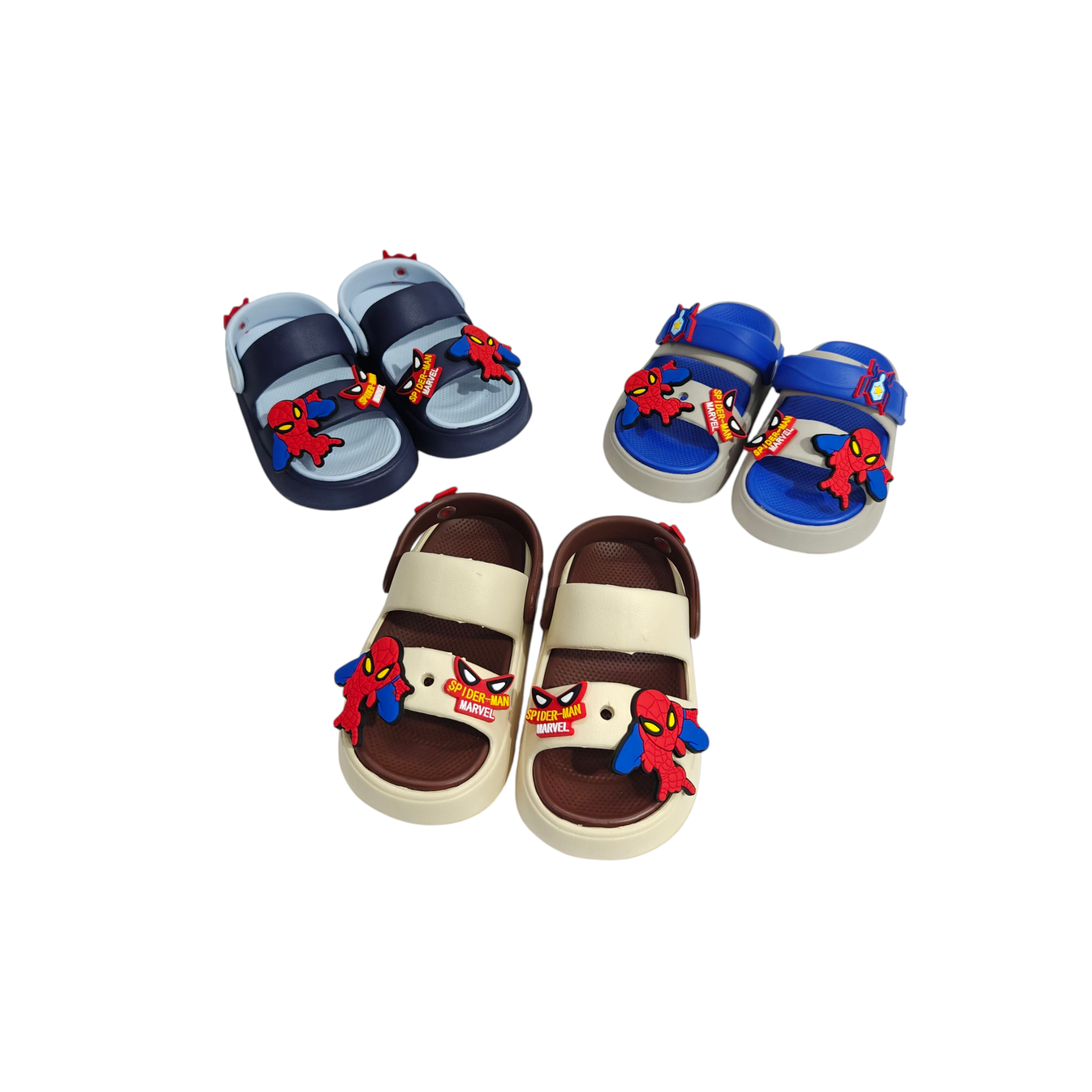 SPIDER CHARM APPIQUE SANDAL STYLE CLOGS - BROWN