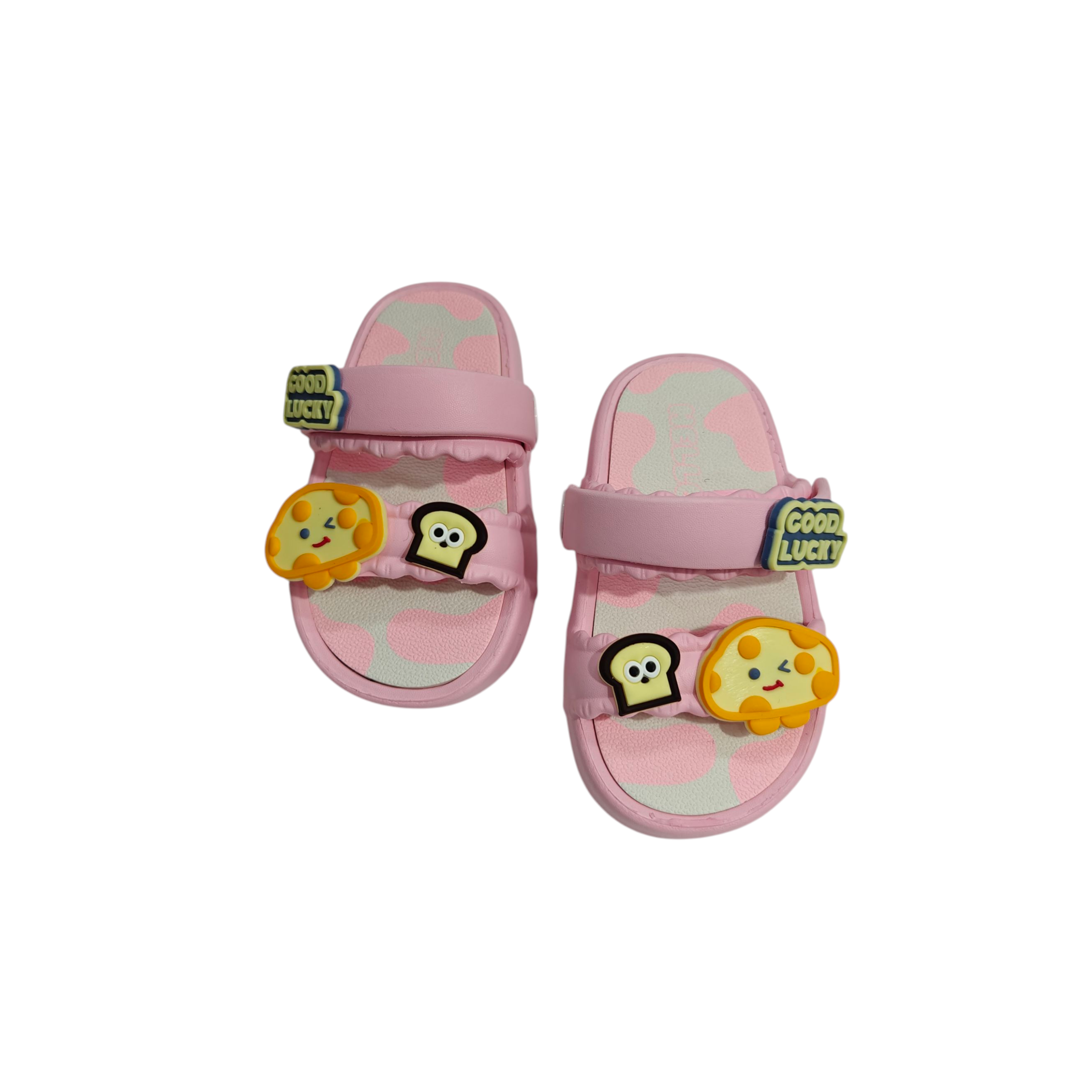 MUSHROOM APPIQUE SANDAL STYLE CLOGS - LIGHT PINK