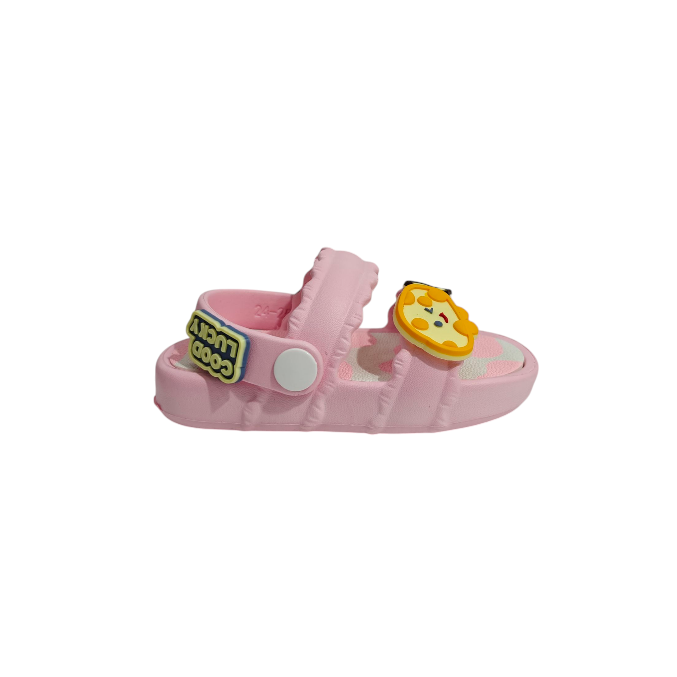 MUSHROOM APPIQUE SANDAL STYLE CLOGS - LIGHT PINK