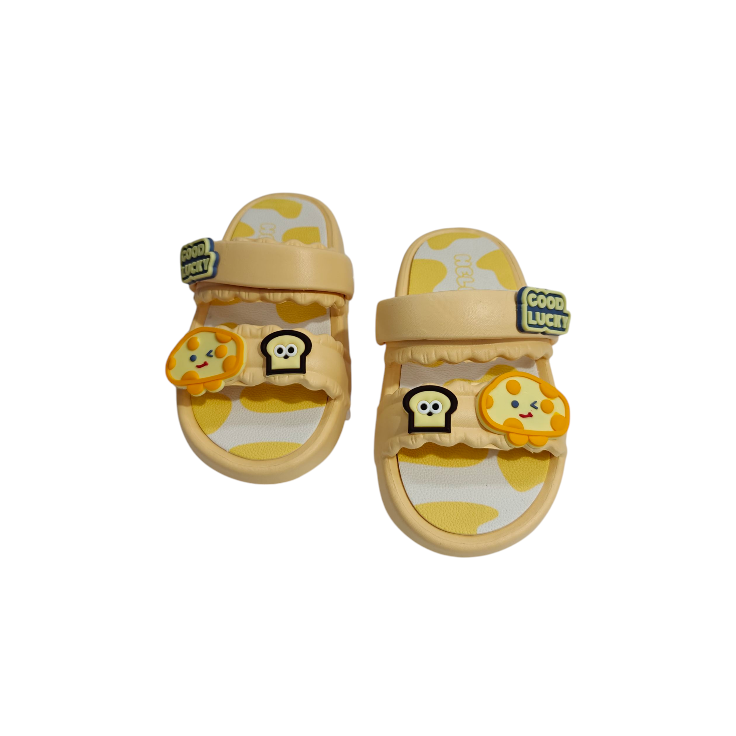 MUSHROOM APPIQUE SANDAL STYLE CLOGS - YELLOW