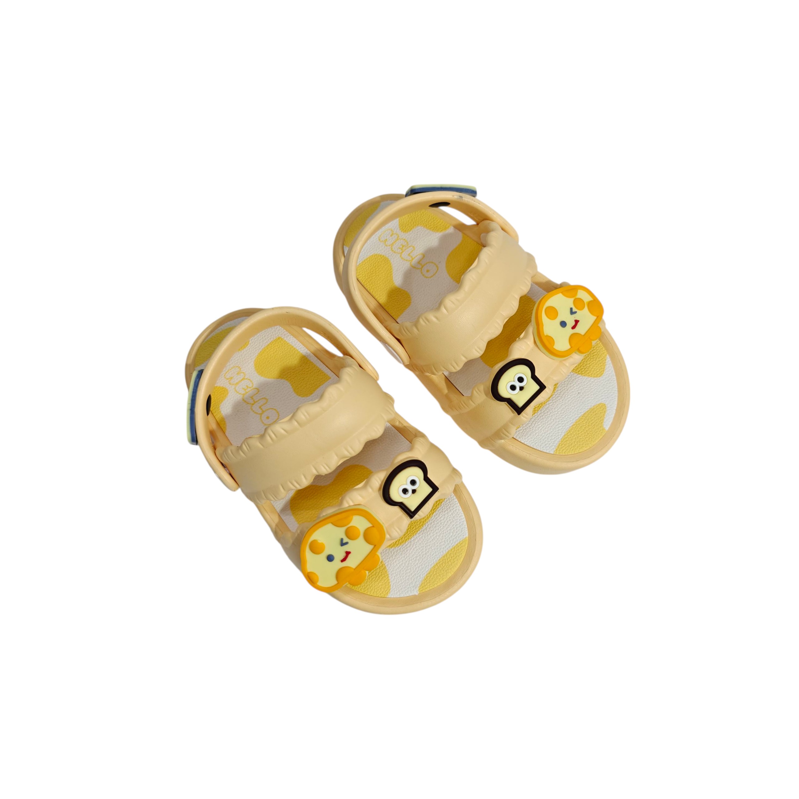 MUSHROOM APPIQUE SANDAL STYLE CLOGS - YELLOW