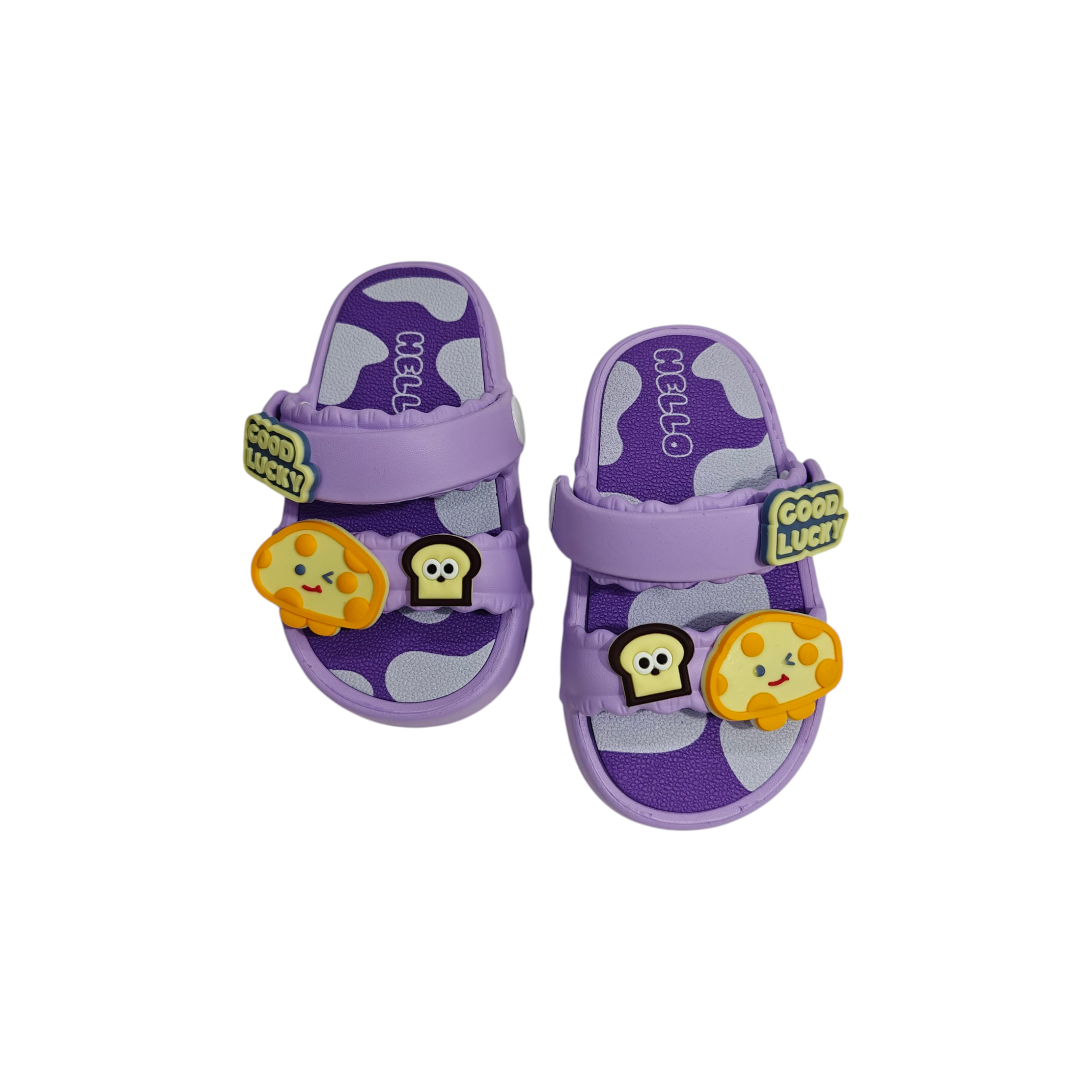 MUSHROOM APPIQUE SANDAL STYLE CLOGS - PURPLE