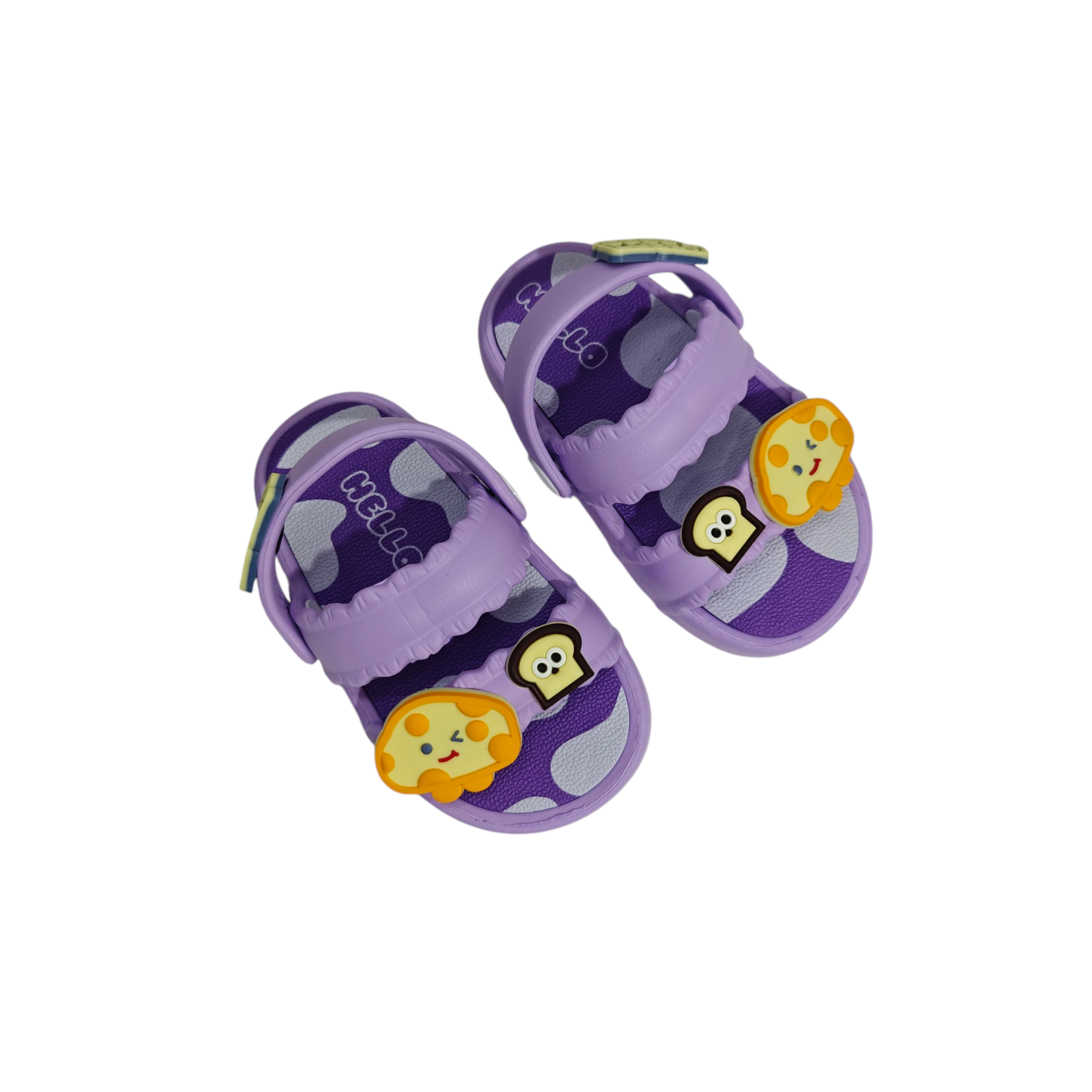 MUSHROOM APPIQUE SANDAL STYLE CLOGS - PURPLE
