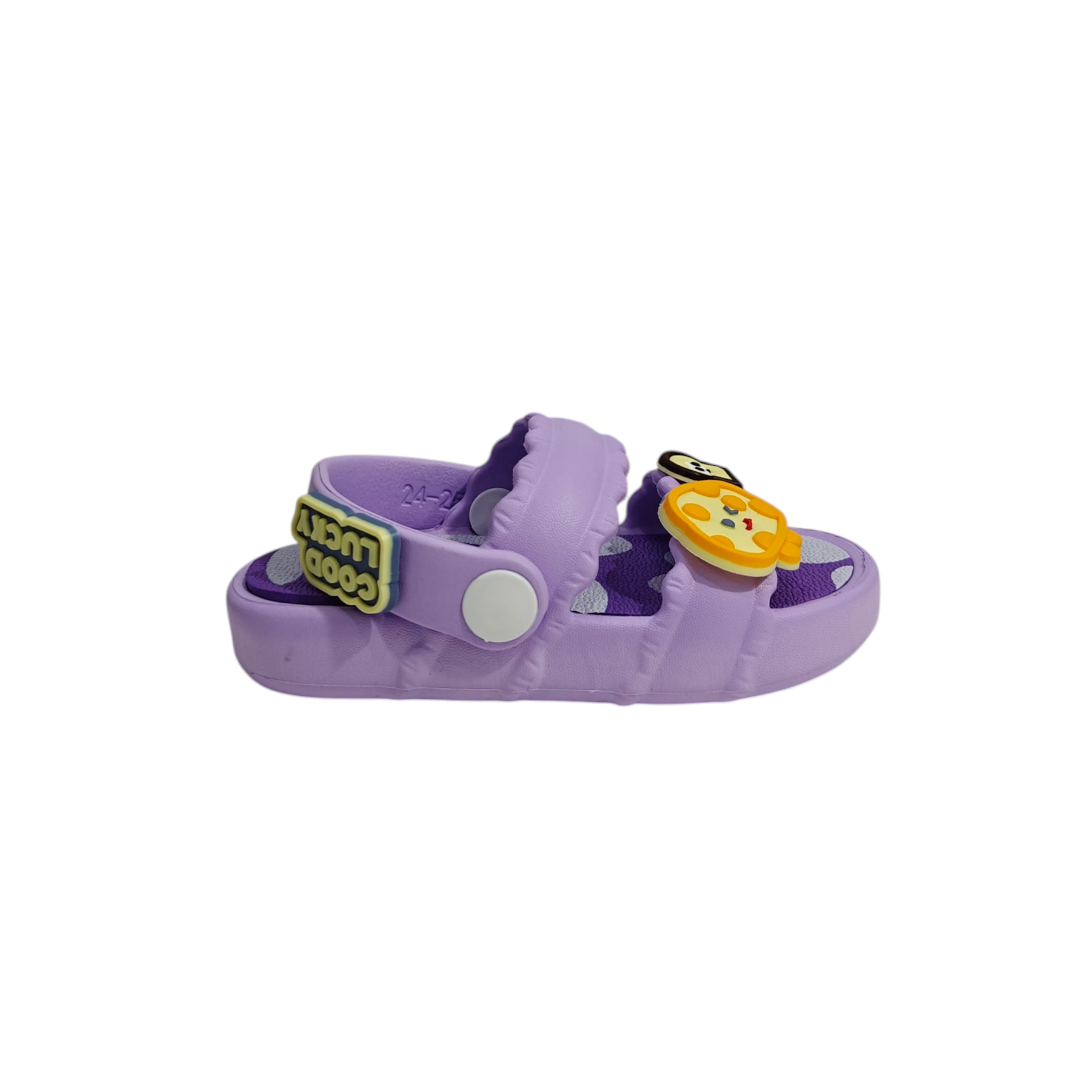 MUSHROOM APPIQUE SANDAL STYLE CLOGS - PURPLE