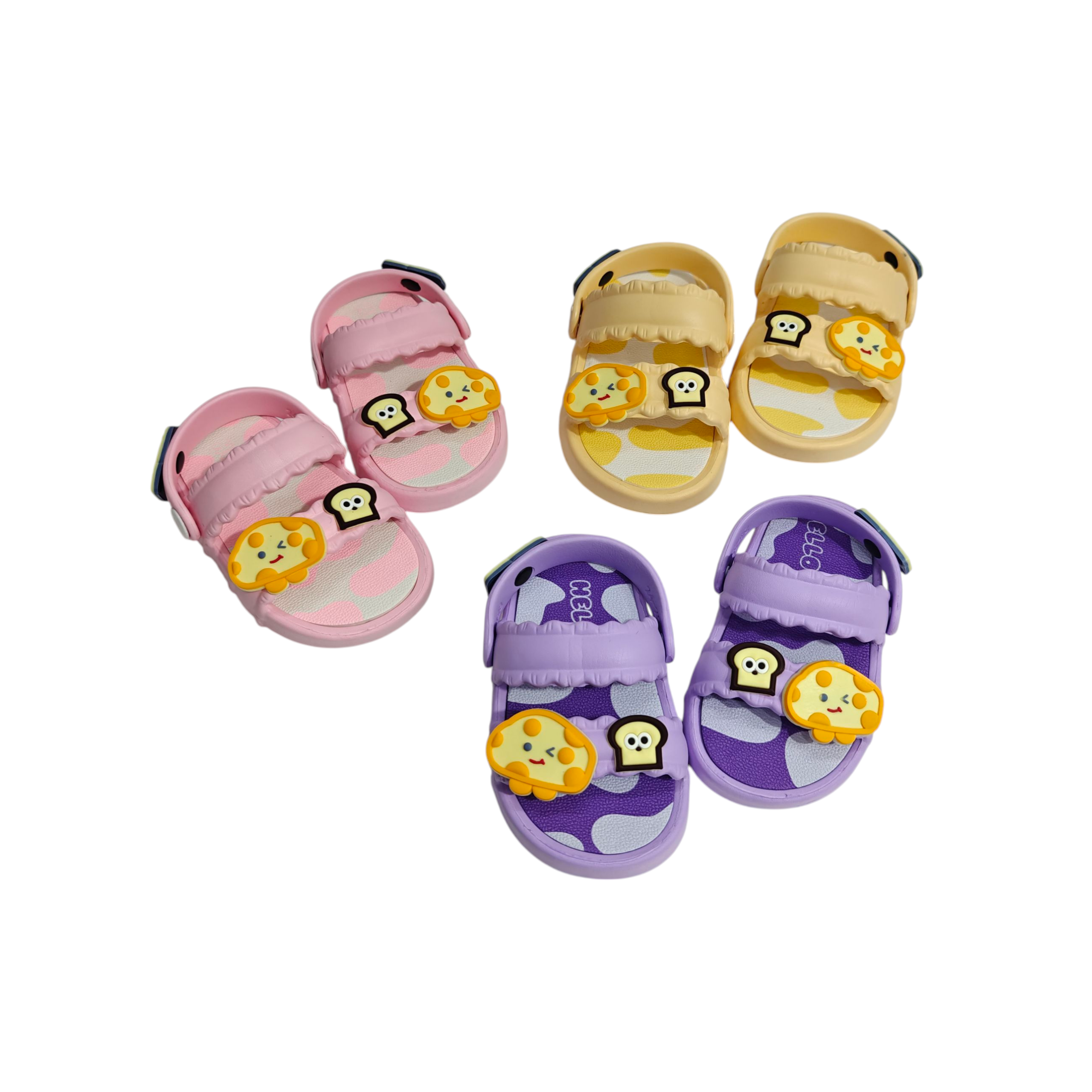 MUSHROOM APPIQUE SANDAL STYLE CLOGS - LIGHT PINK