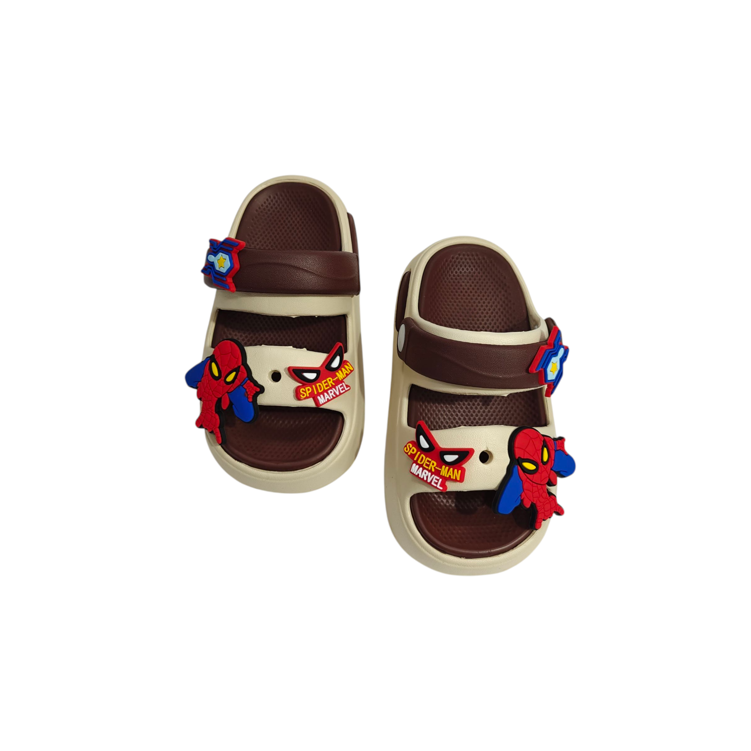 SPIDER CHARM APPIQUE SANDAL STYLE CLOGS - BROWN