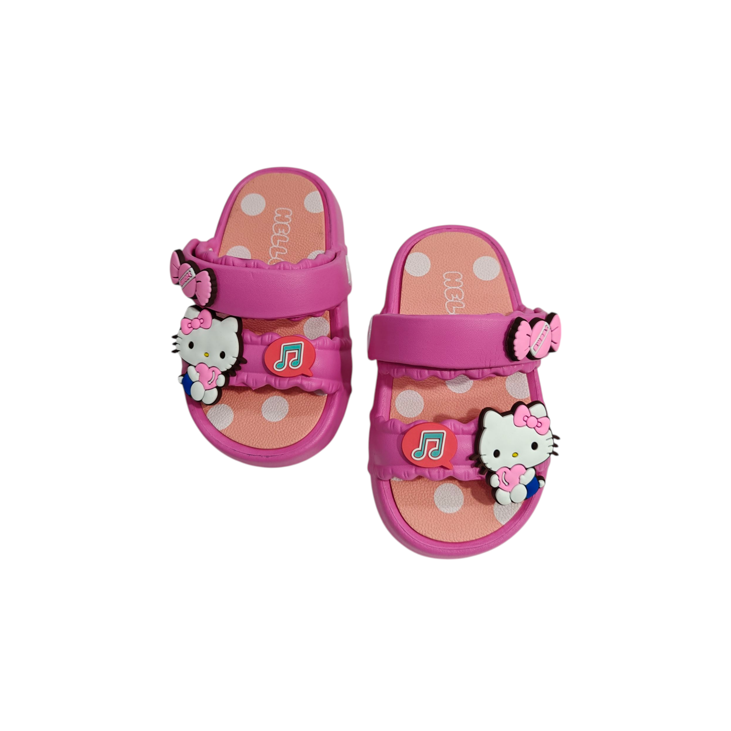 KITTY APPIQUE SANDAL STYLE CLOGS - DARK PINK