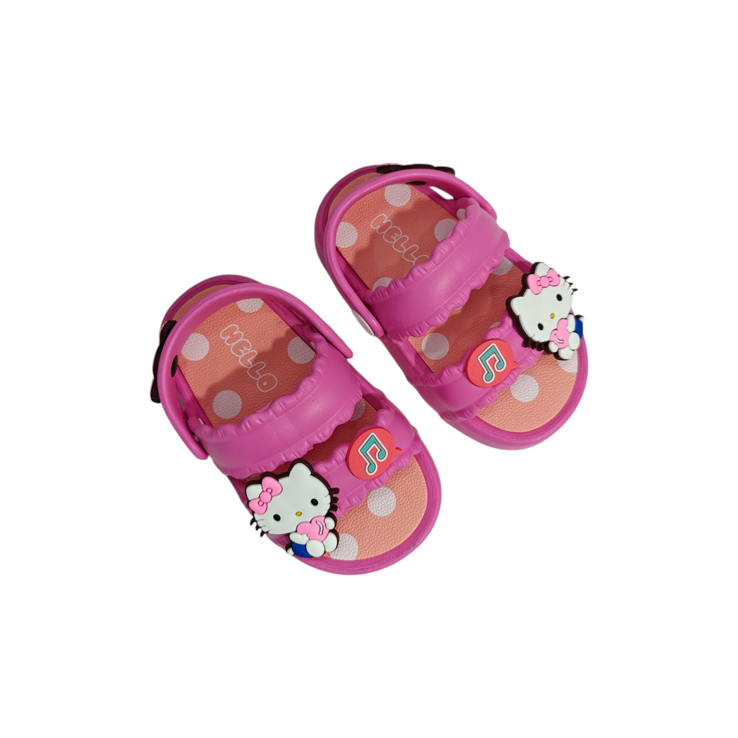 KITTY APPIQUE SANDAL STYLE CLOGS - DARK PINK