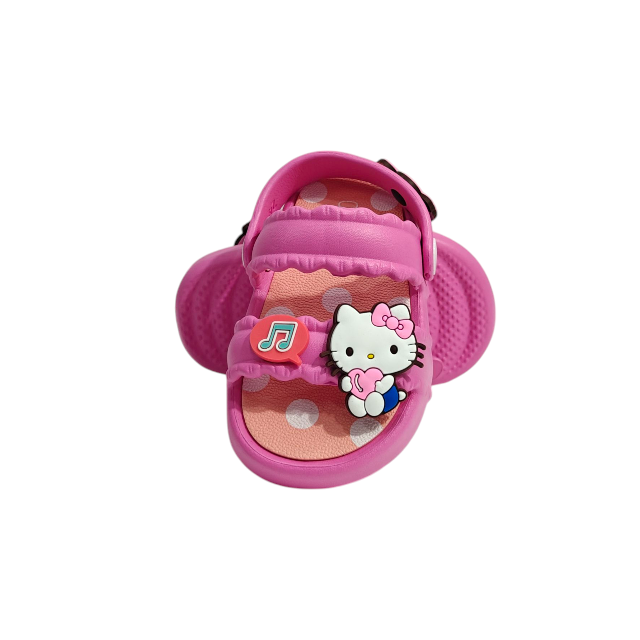 KITTY APPIQUE SANDAL STYLE CLOGS - DARK PINK