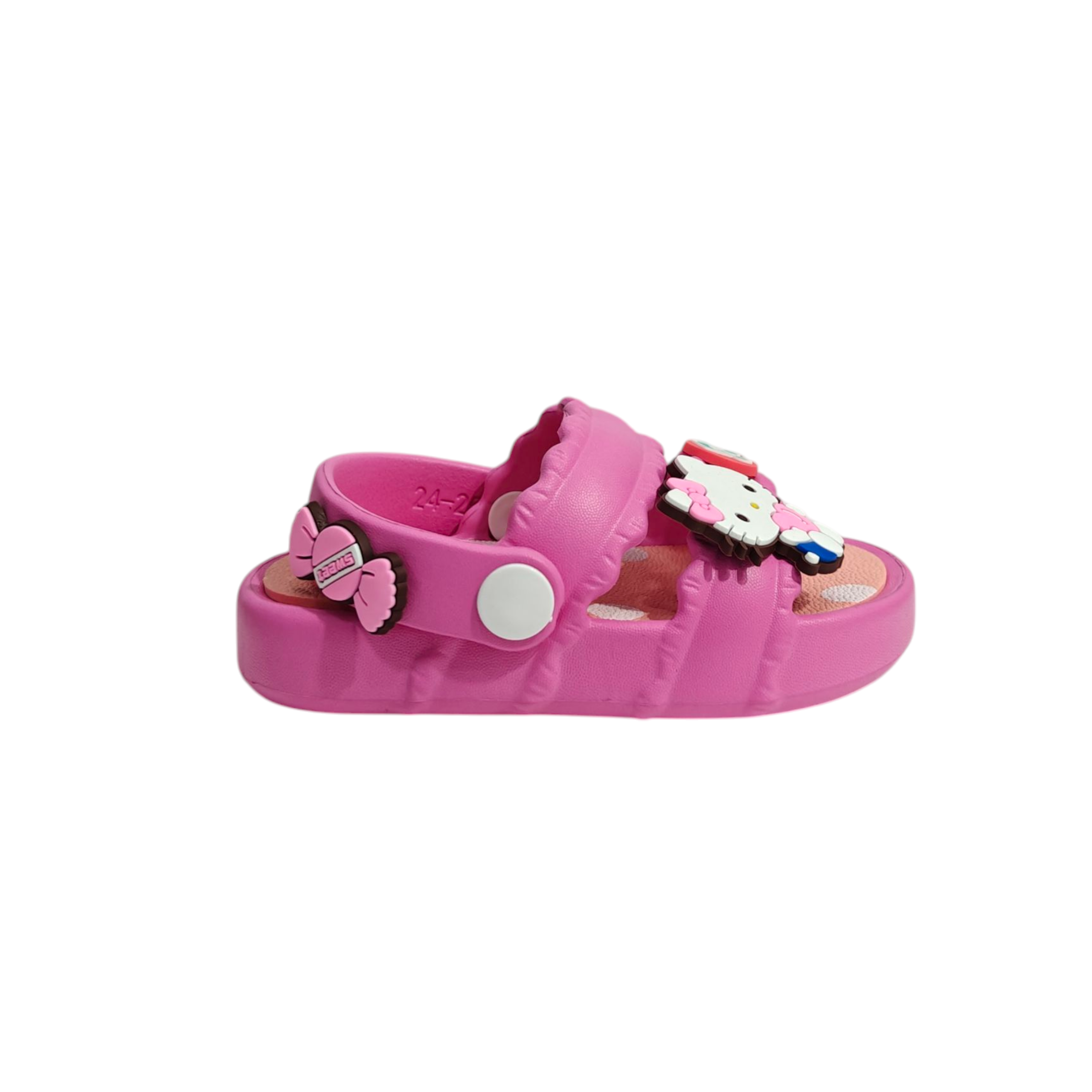 KITTY APPIQUE SANDAL STYLE CLOGS - DARK PINK