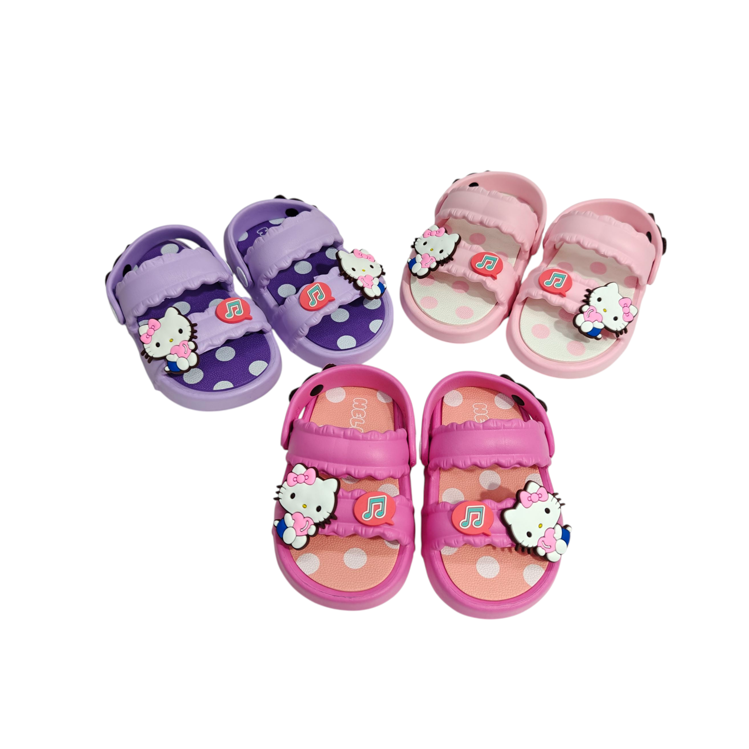 KITTY APPIQUE SANDAL STYLE CLOGS - DARK PINK