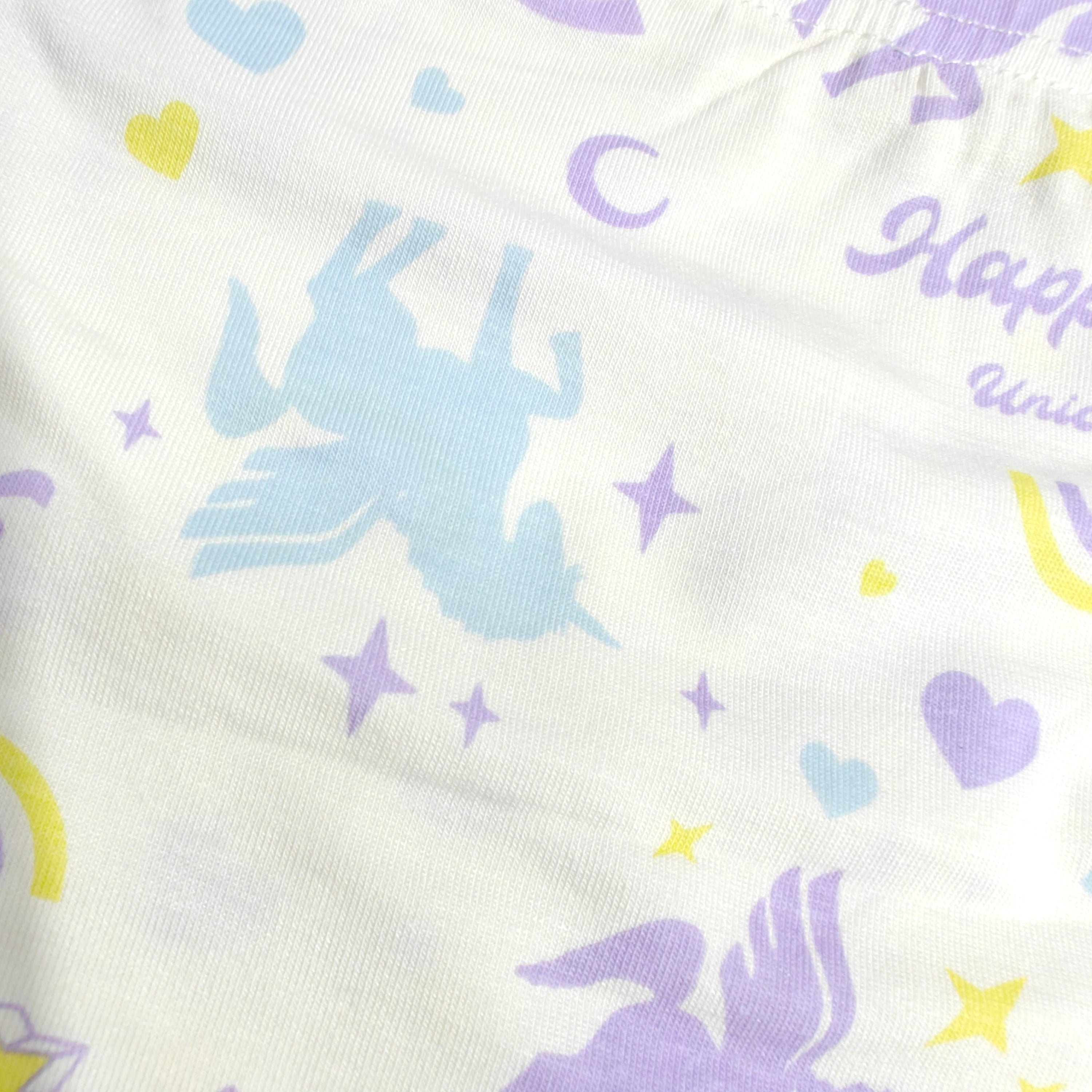 MERMAID & UNICORN PRINT PACK OF 2 PANTIES - WHITE & PURPLE