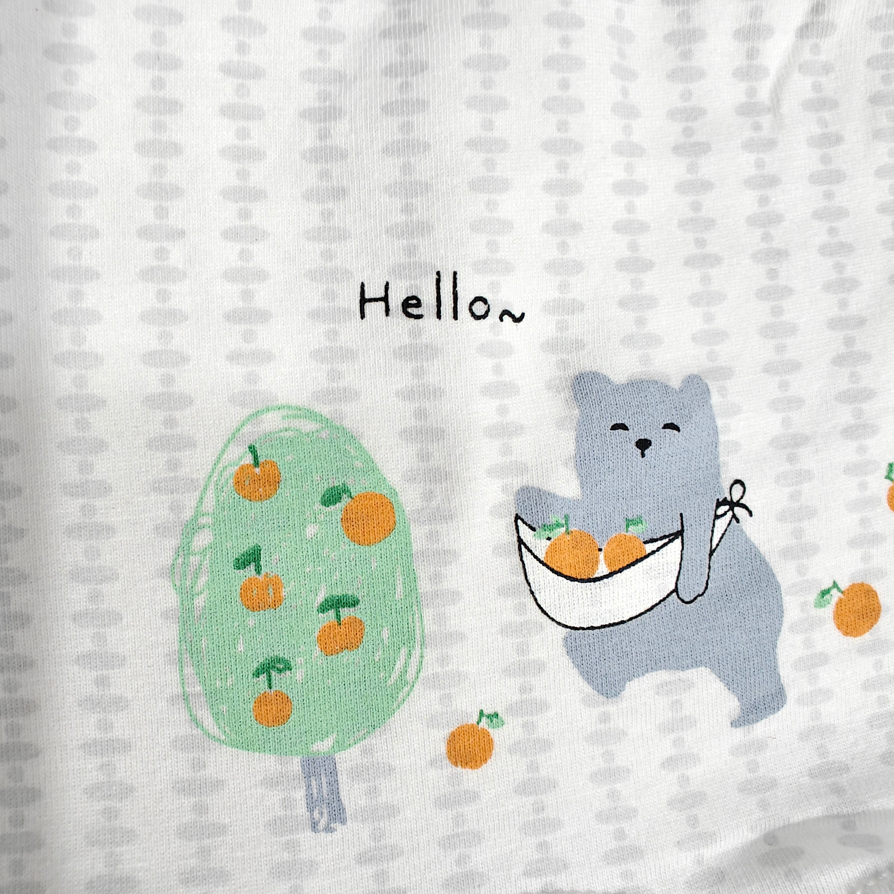 BEAR & FRUIT PRINT PACK OF 2 PANTIES - PEACH & WHITE